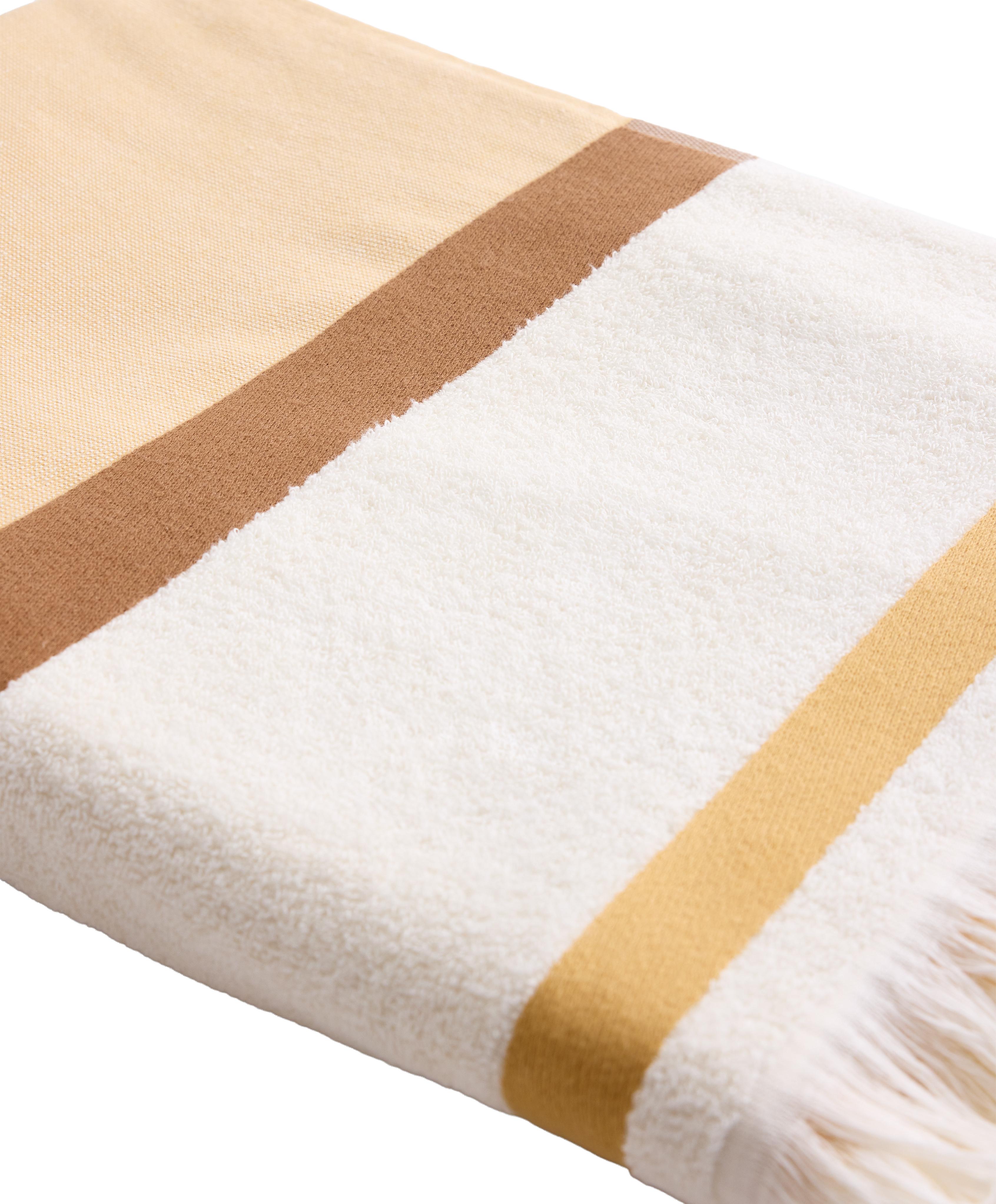 Striped 100% cotton towel — MUSTARD