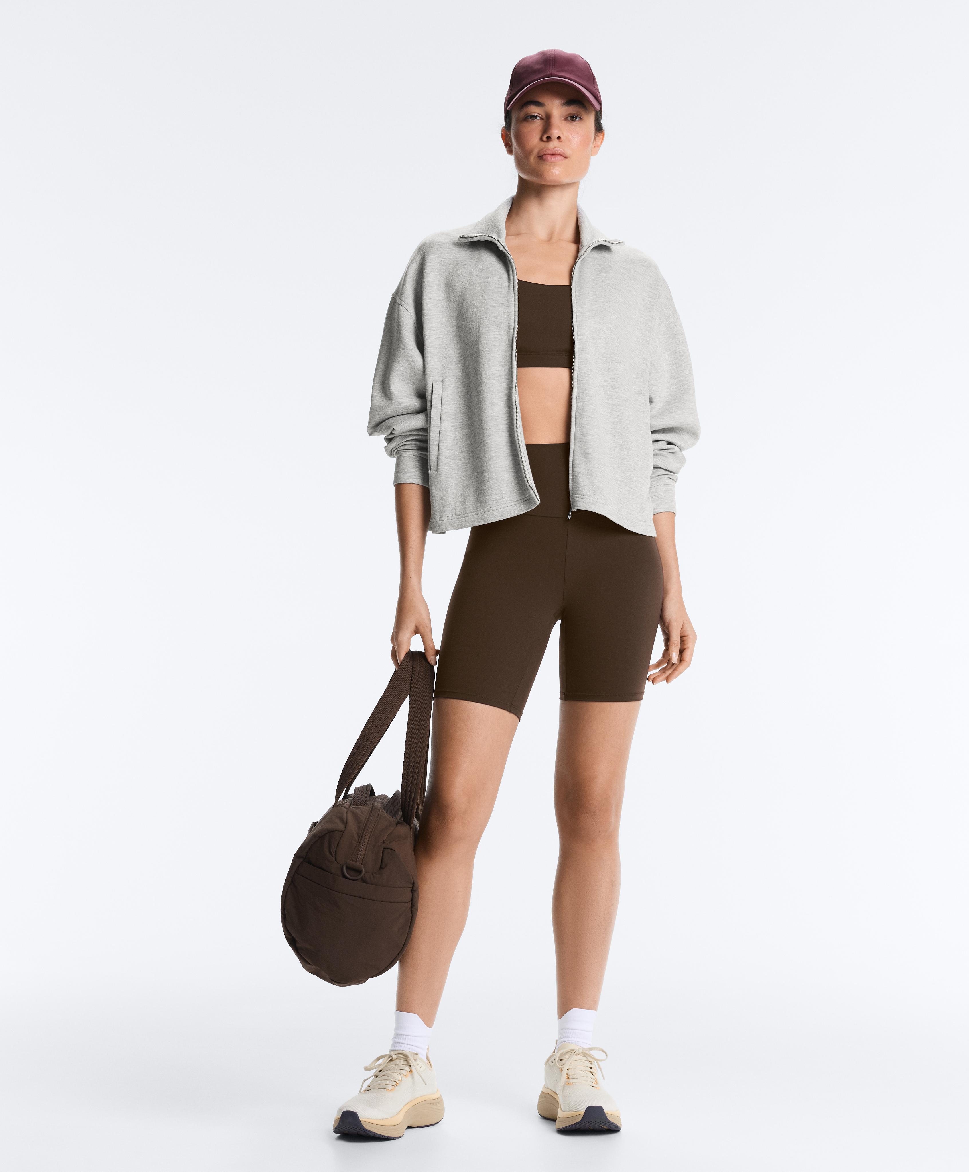 Comfortlux low-support crossover strap sports bra — DARK BROWN