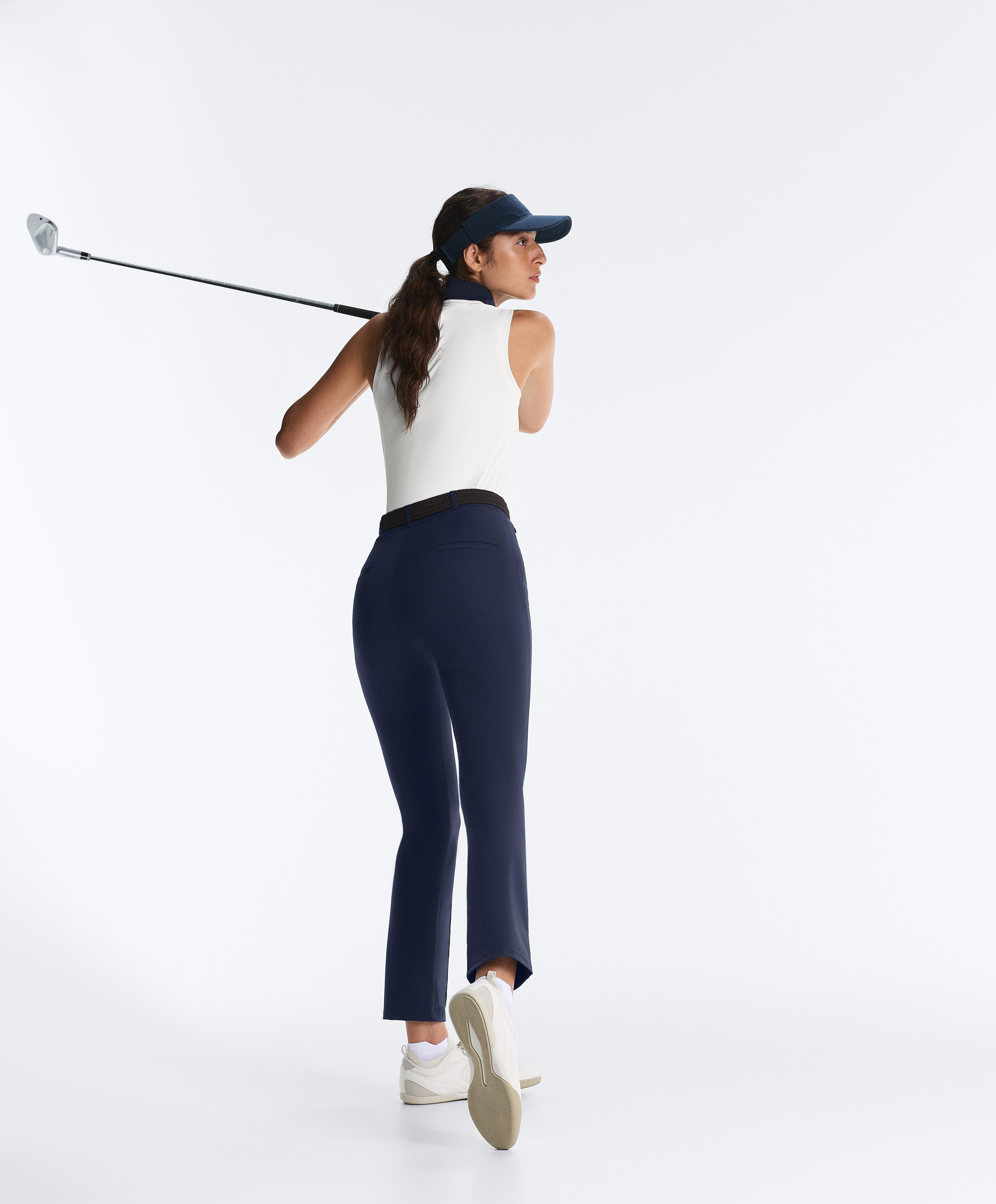 Technical skinny crease trousers — NAVY BLUE