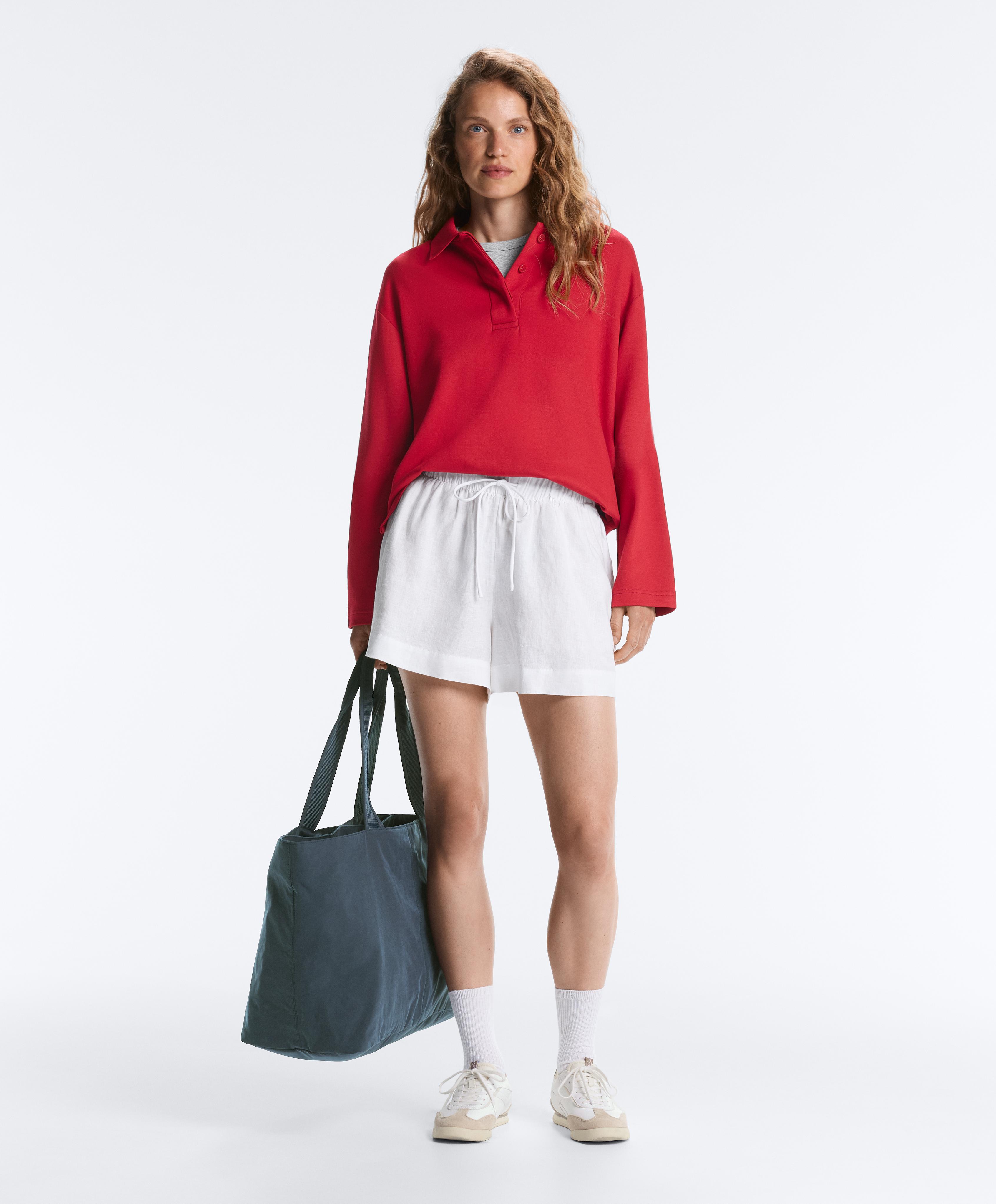 Polo met lange mouwen van piqué Polo met lange mouwen van piqué