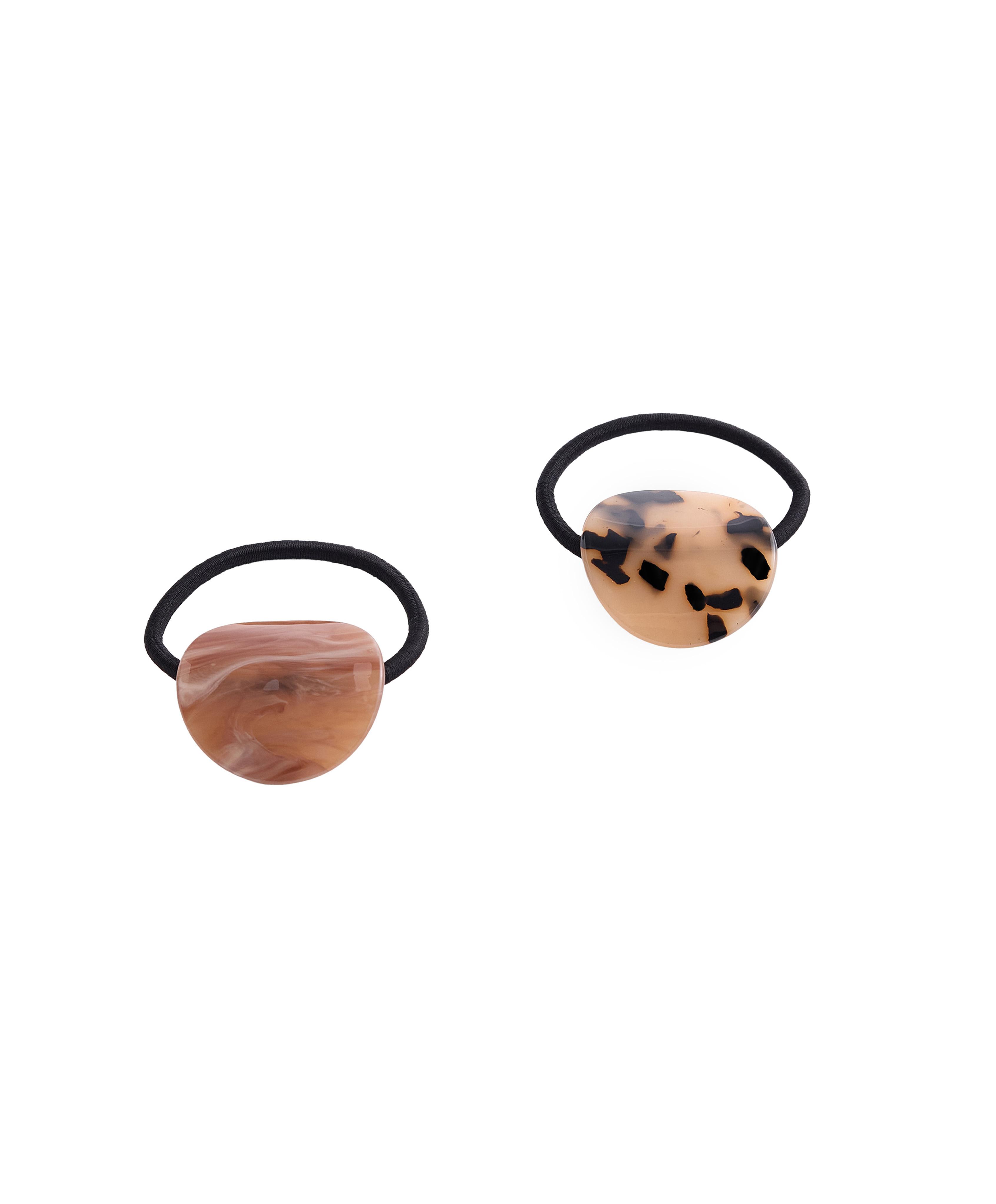 2 tortoiseshell-effect scrunchies — RUST
