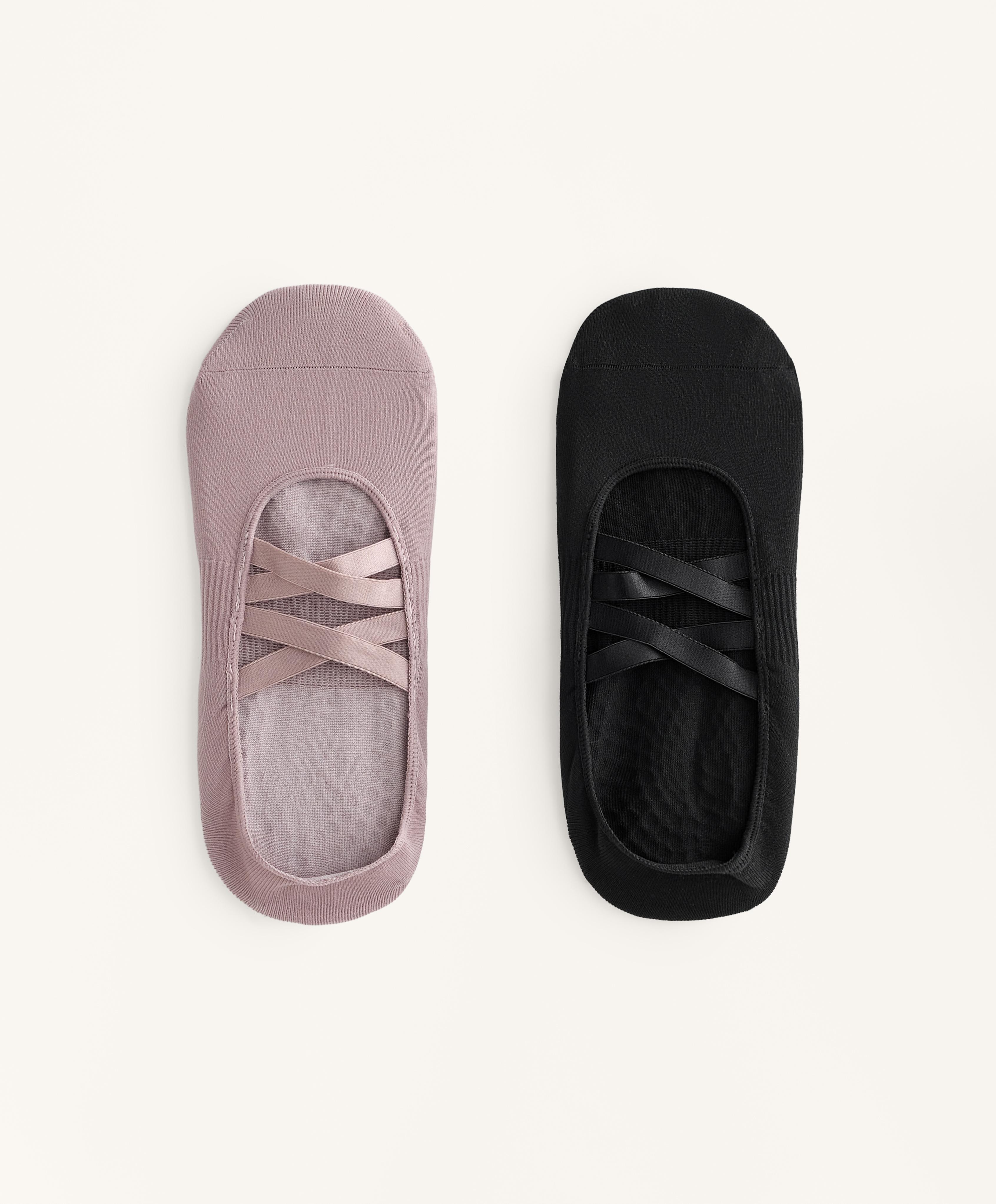 Pack de 2 pares de meias para Yoga e Pilates em mistura de poliamida com duas tiras Pack de 2 pares de meias para Yoga e Pilates em mistura de poliamida com duas tiras