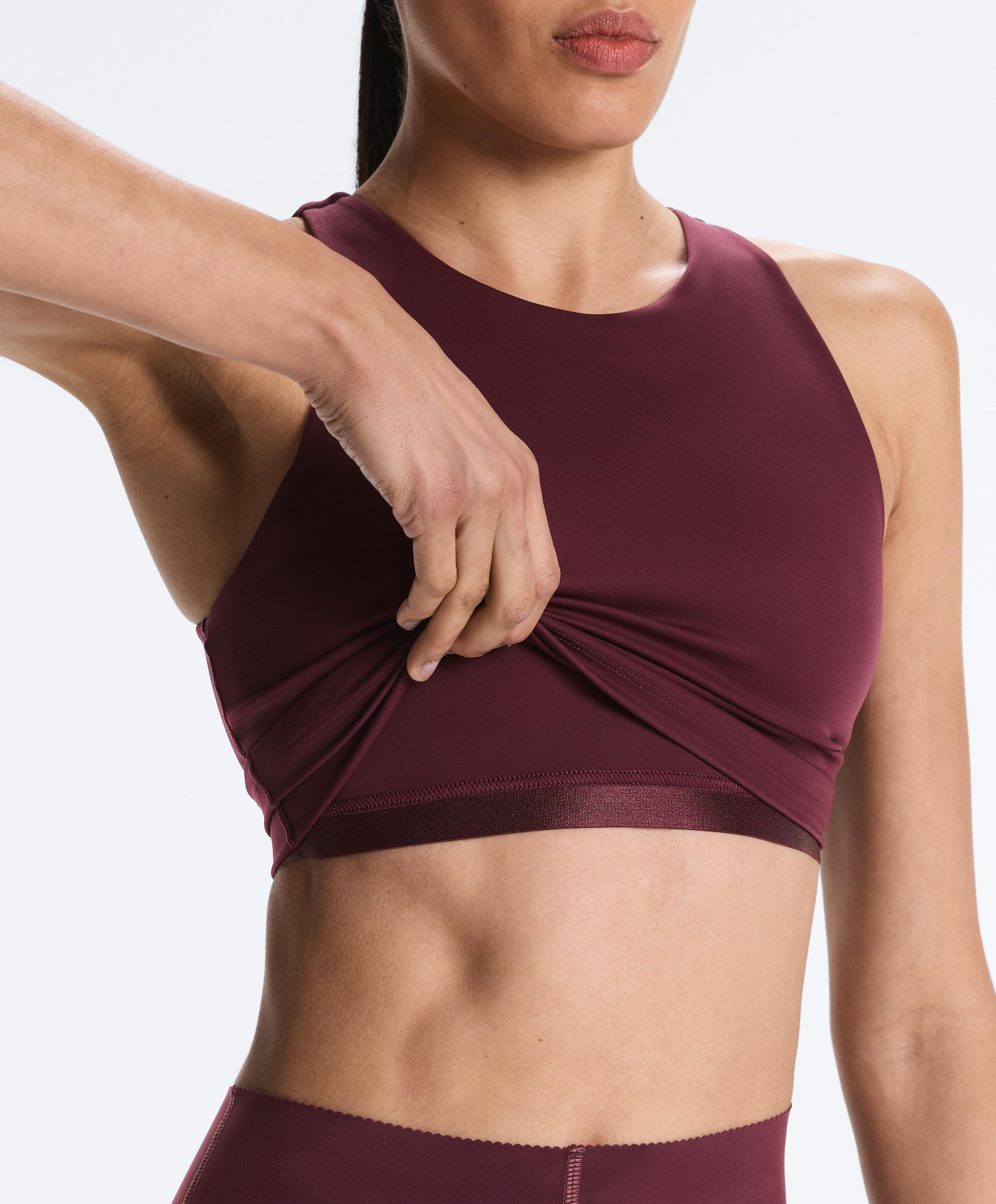 Extra Compressive Halter Tank Top — AUBERGINE