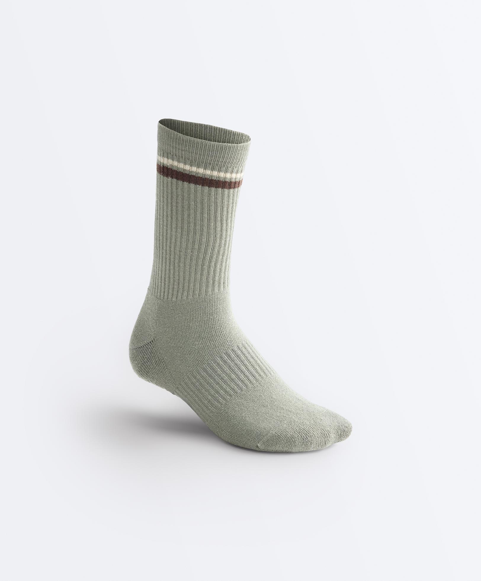 2 pairs of Classic cotton blend yoga and Pilates socks — SOFT AQUA GREEN