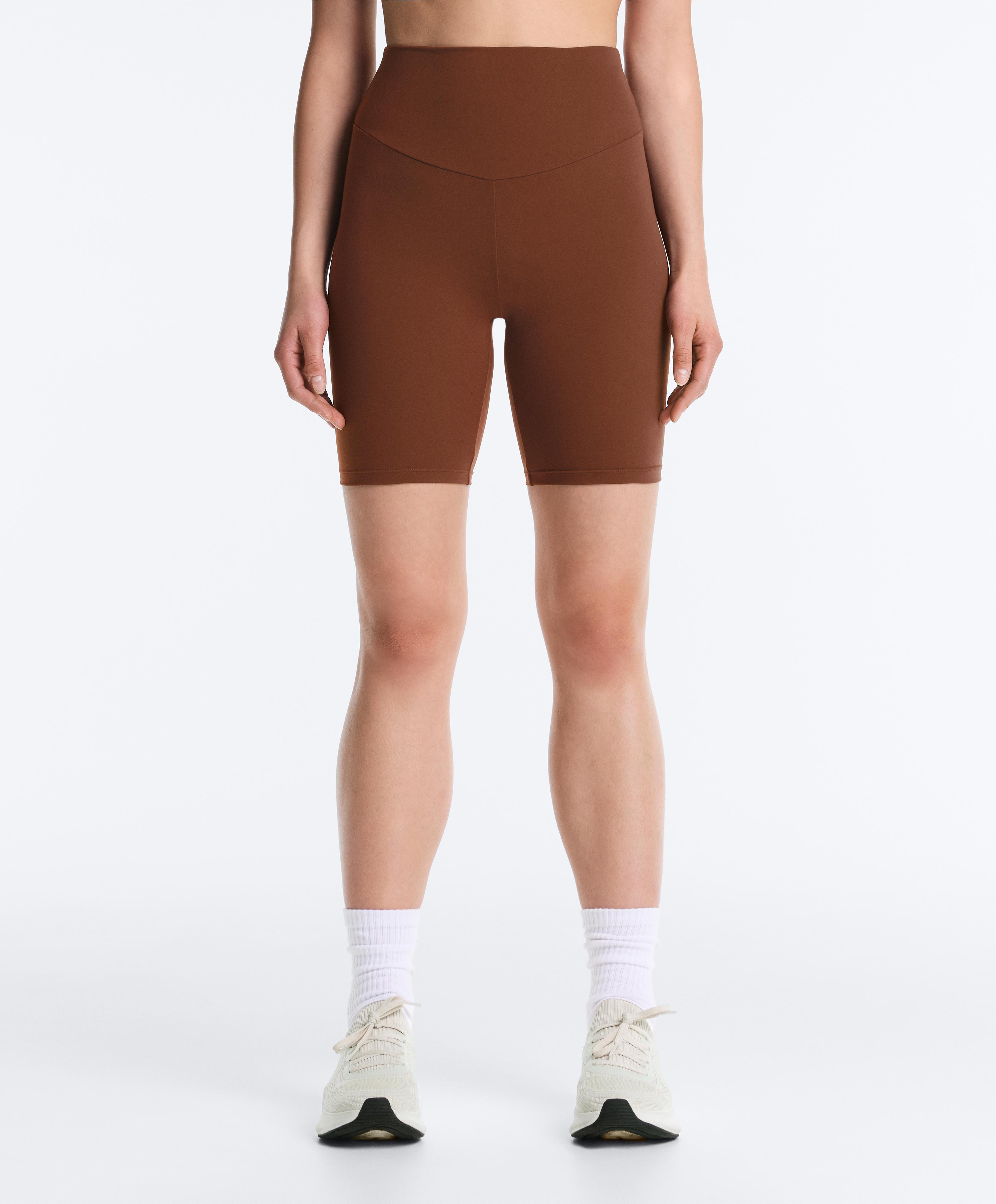 Comfortlux high-rise 20cm biker leggings — COFFEE