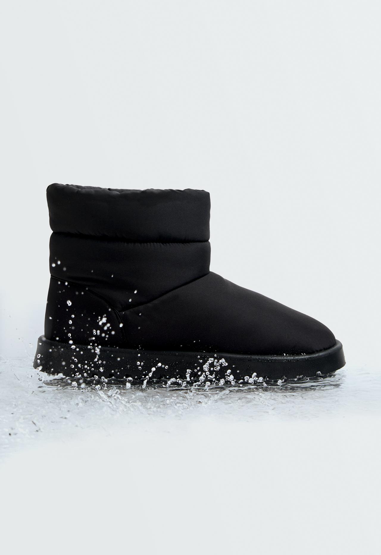 Water-repellent nylon ankle boot — BLACK