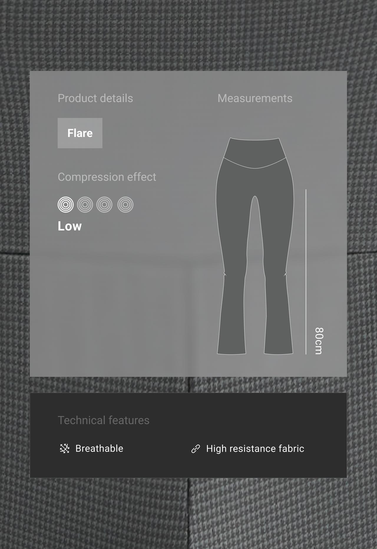 Flare high rise houndstooth trousers — ANTHRACITE