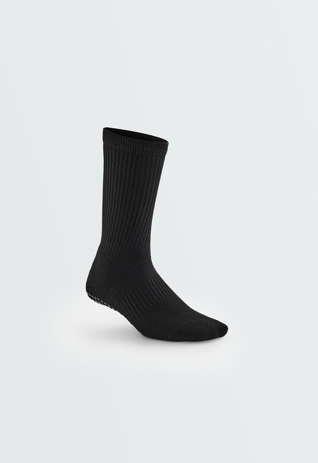 2 pairs of classic cotton blend yoga and Pilates socks — BLACK
