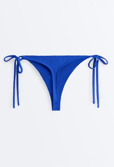 Rib tie thong bikini briefs — ELECTRIC BLUE 8