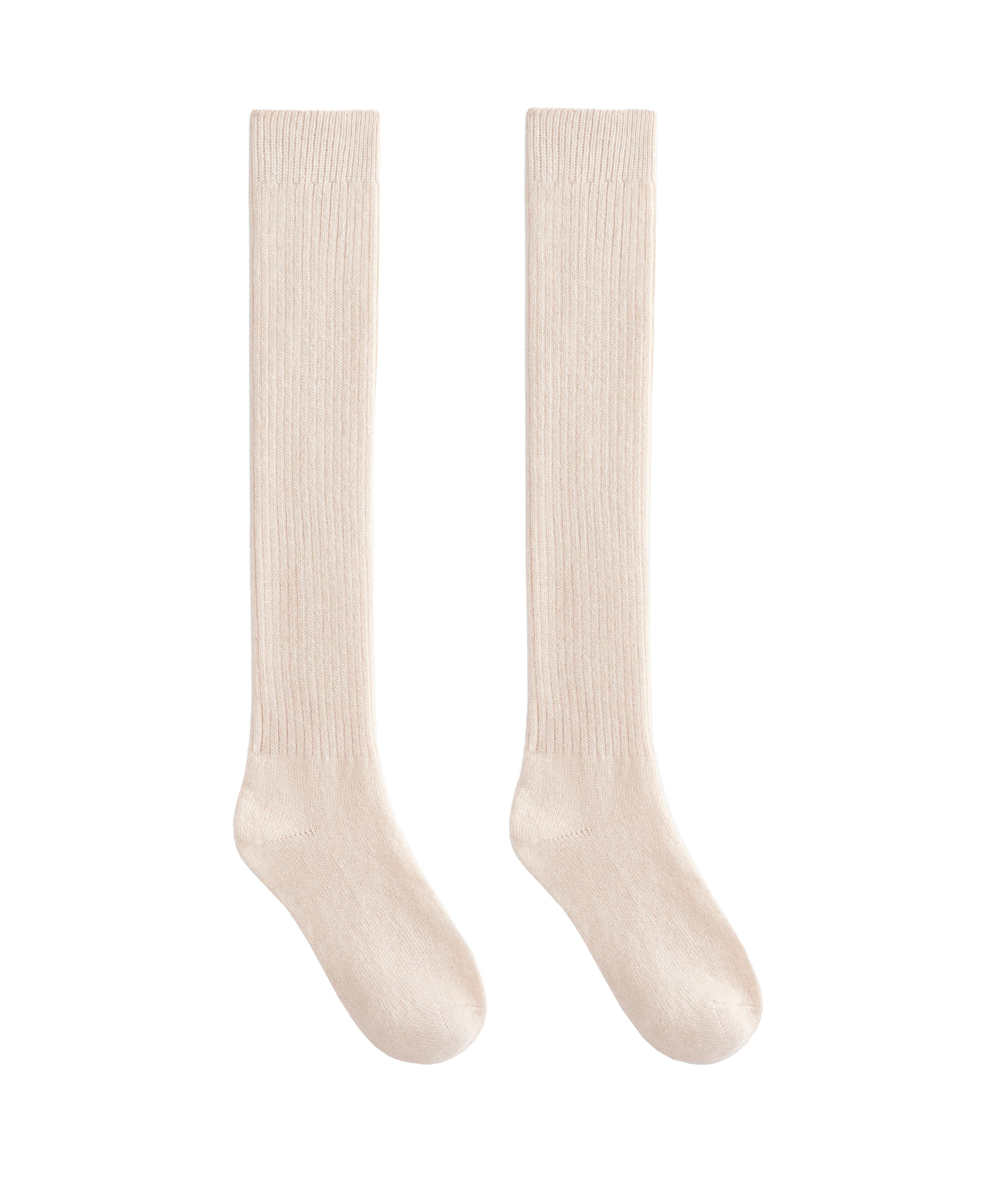 18% cashmere 13% wool long socks — STONE               