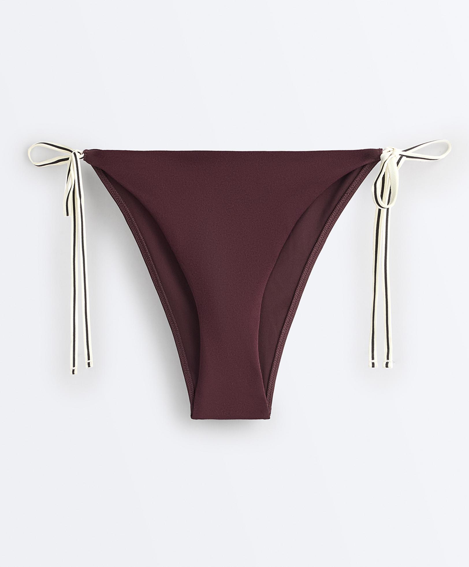 Medium-coverage tie bikini briefs — DARK PLUM