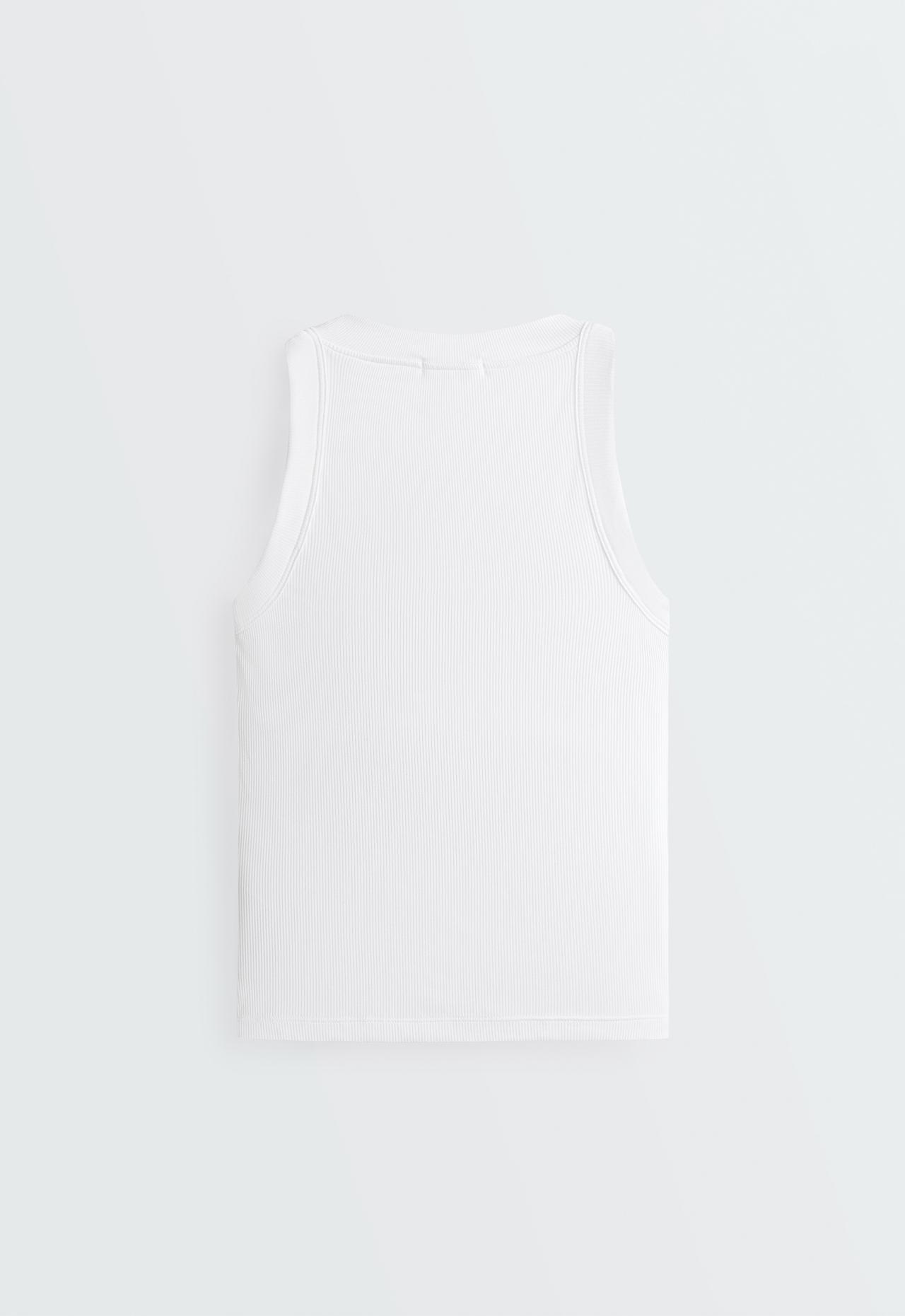 Rib modal blend tank top — WHITE