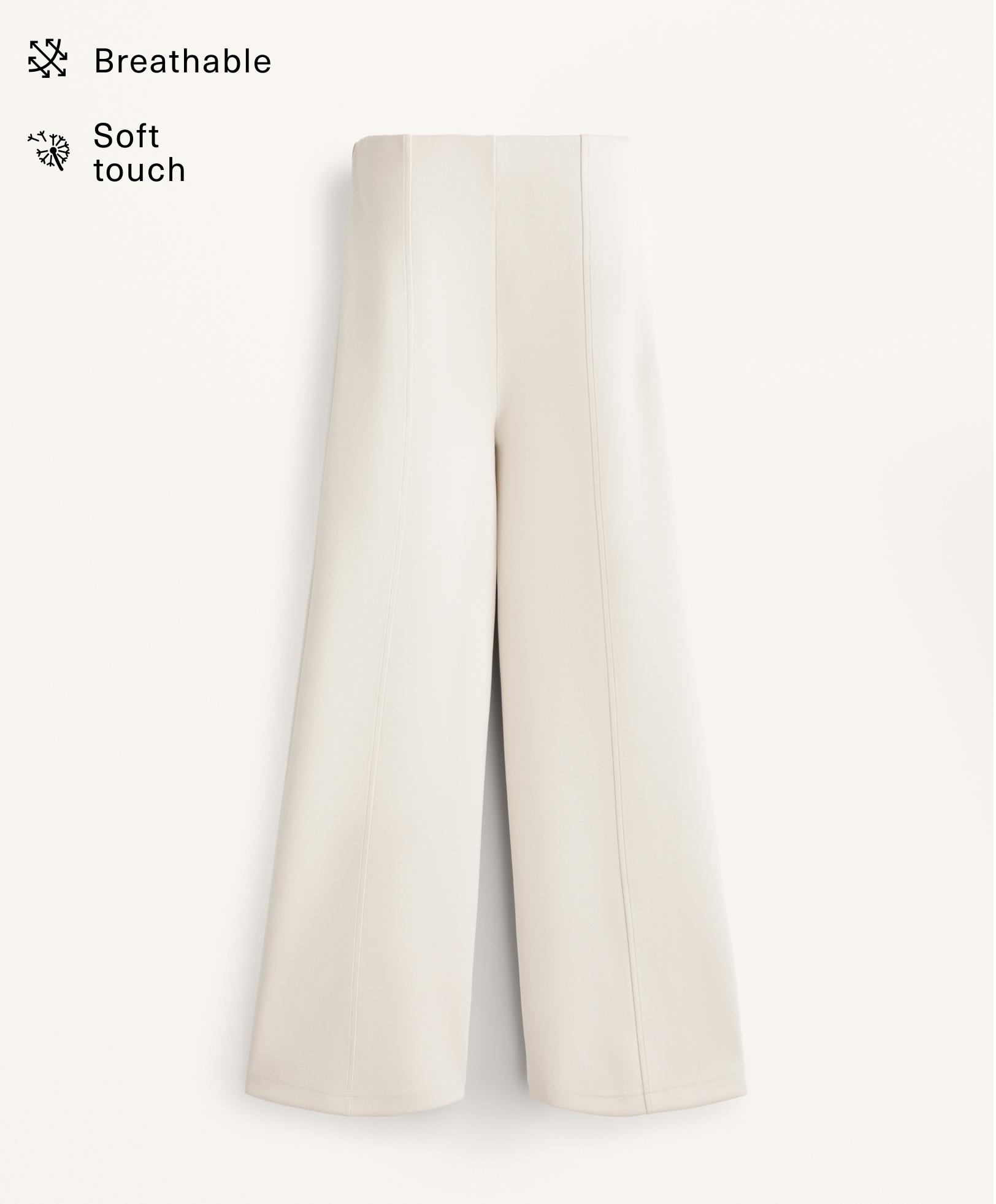 Pantalon long piqué super taille haute en coton Pantalon long piqué super taille haute en coton