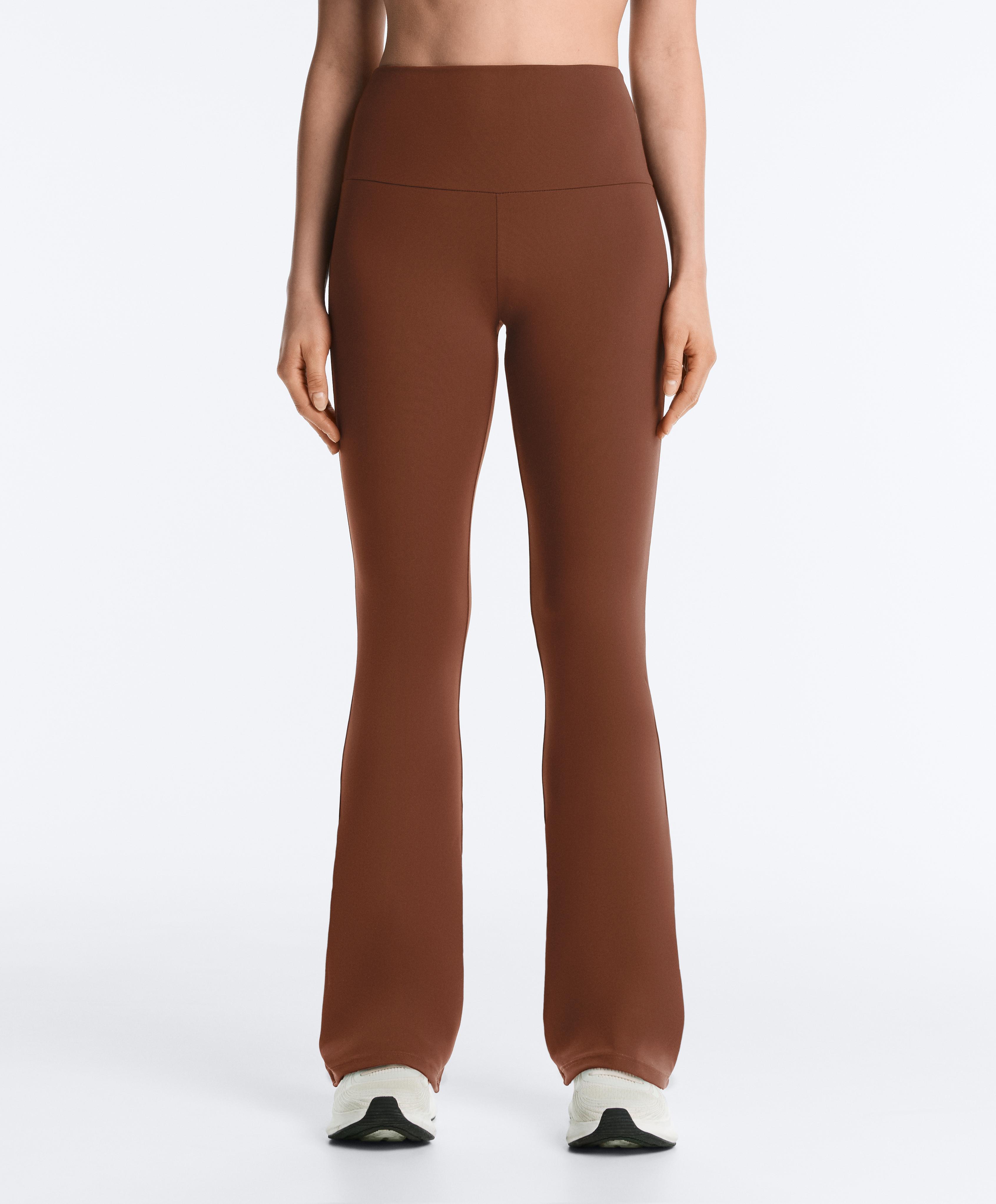 High-rise Comfortlux flare trousers — COFFEE