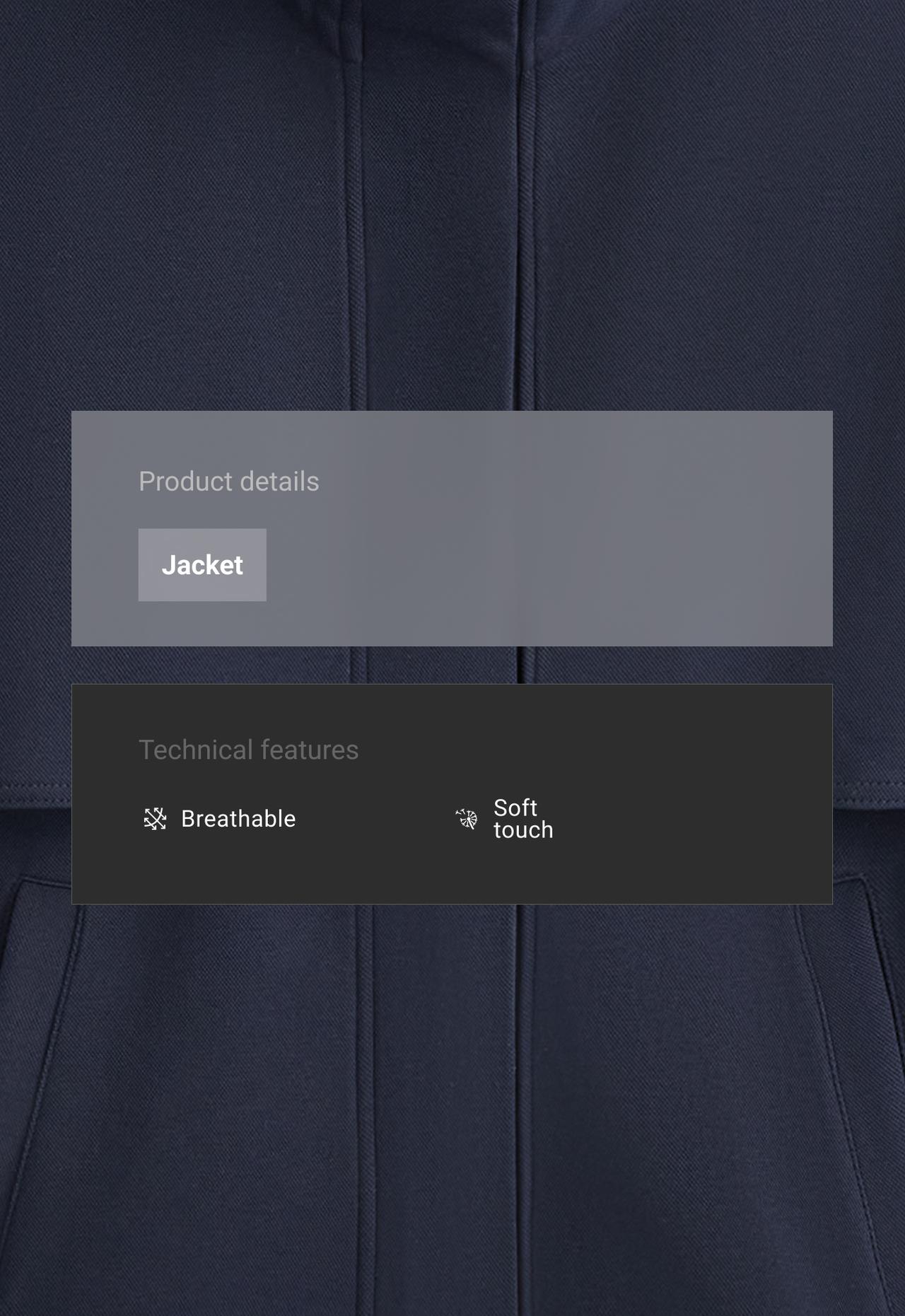 High-neck piqué jacket with cotton — INK BLUE
