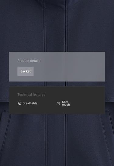 High-neck piqué jacket with cotton — INK BLUE 2