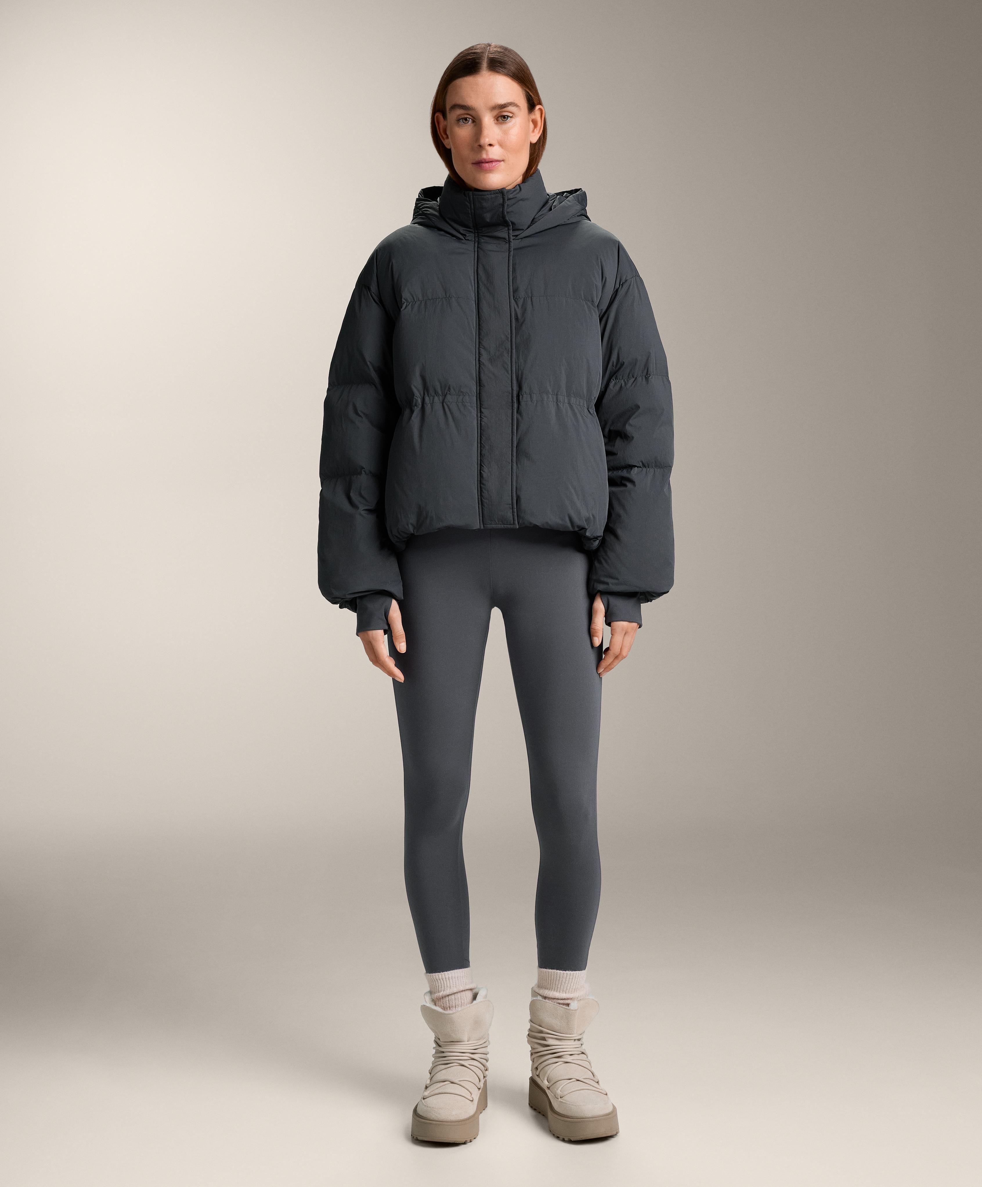 Short 100% down puffer jacket — ASPHALT