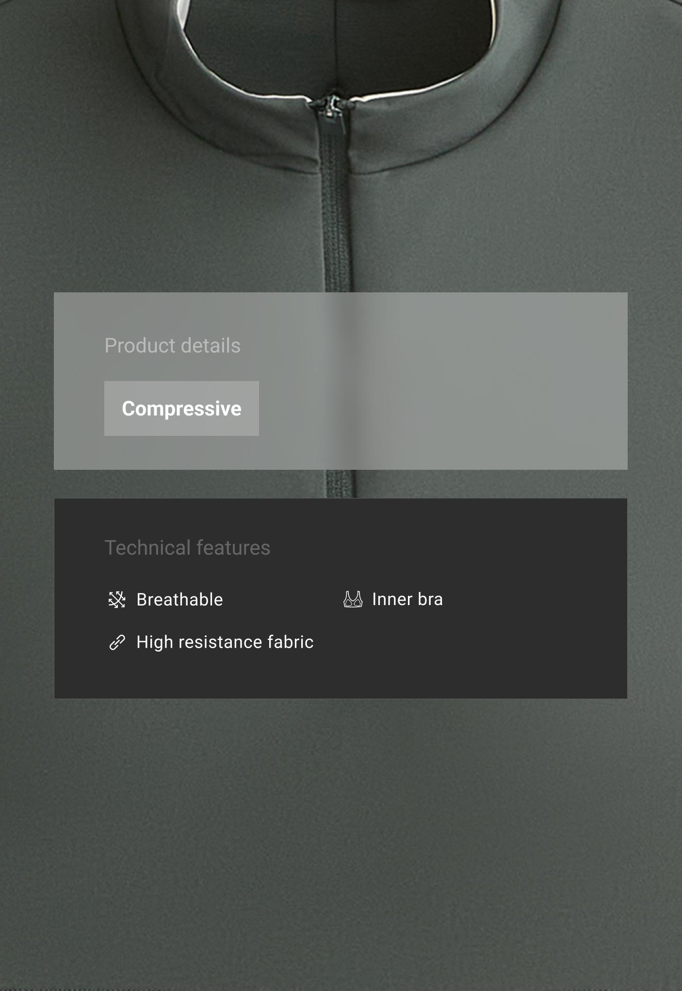 Tank top Compressive media cremallera bloques