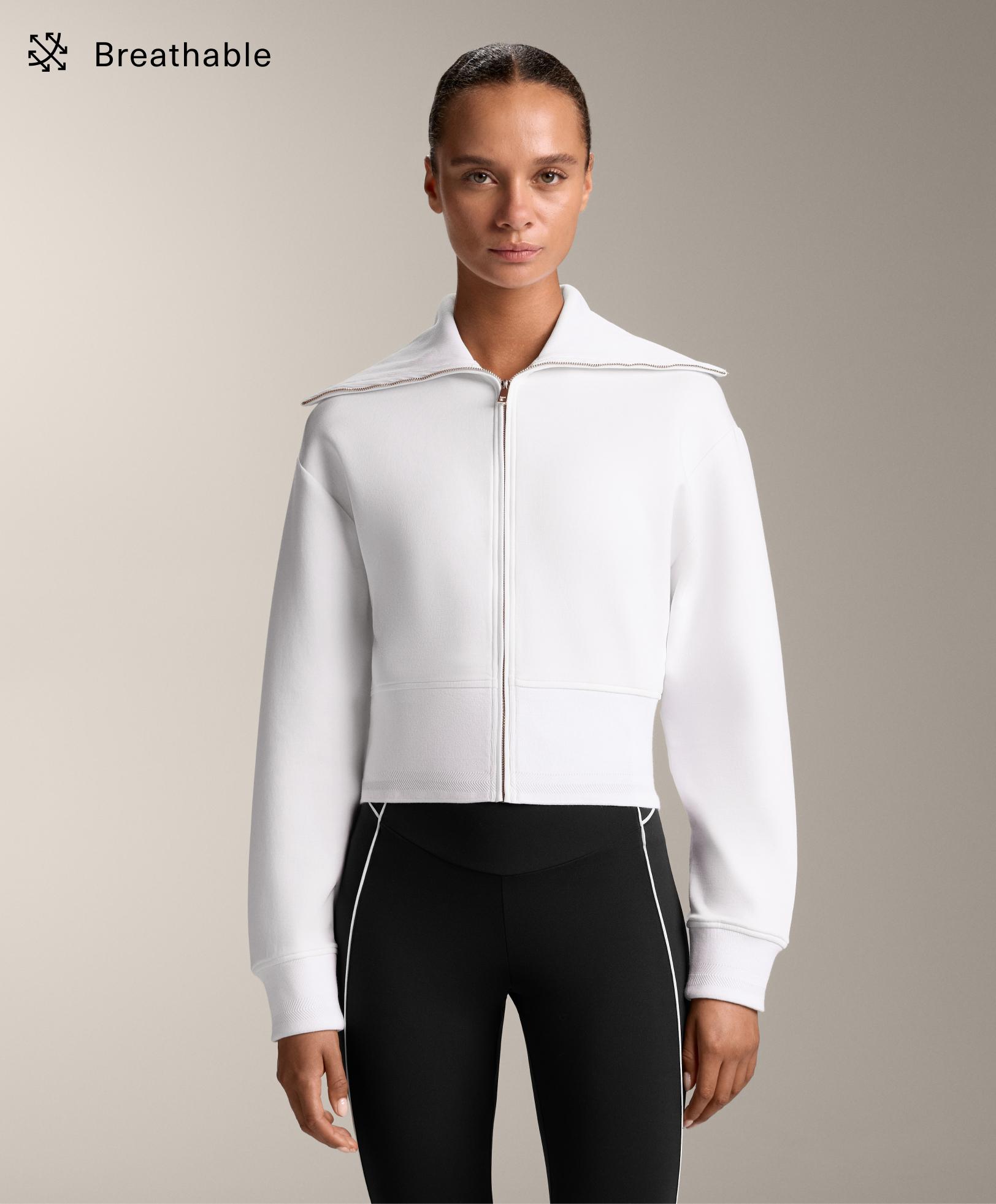 High neck rib jacket with cotton - Sale