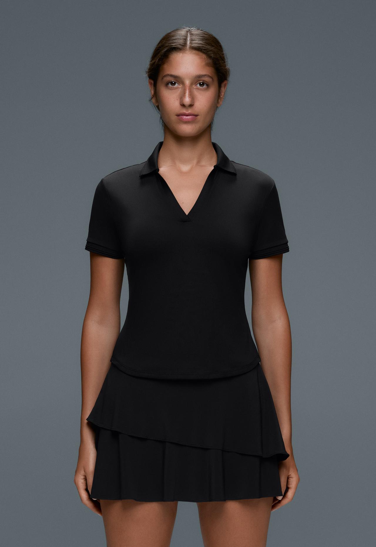 Short-sleeved Comfortlux polo shirt — BLACK