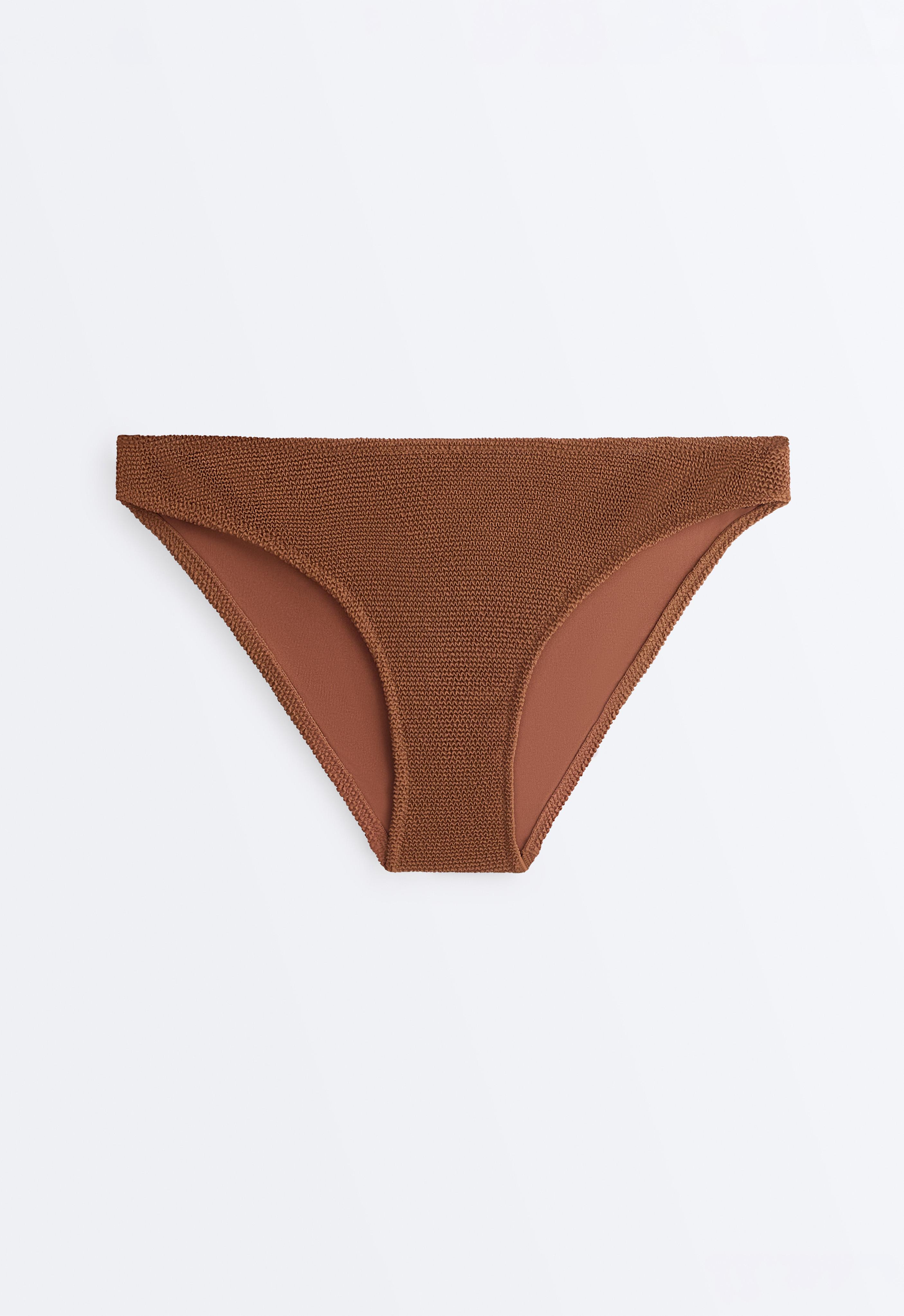 Crinkle classic bikini briefs — TOFFEE