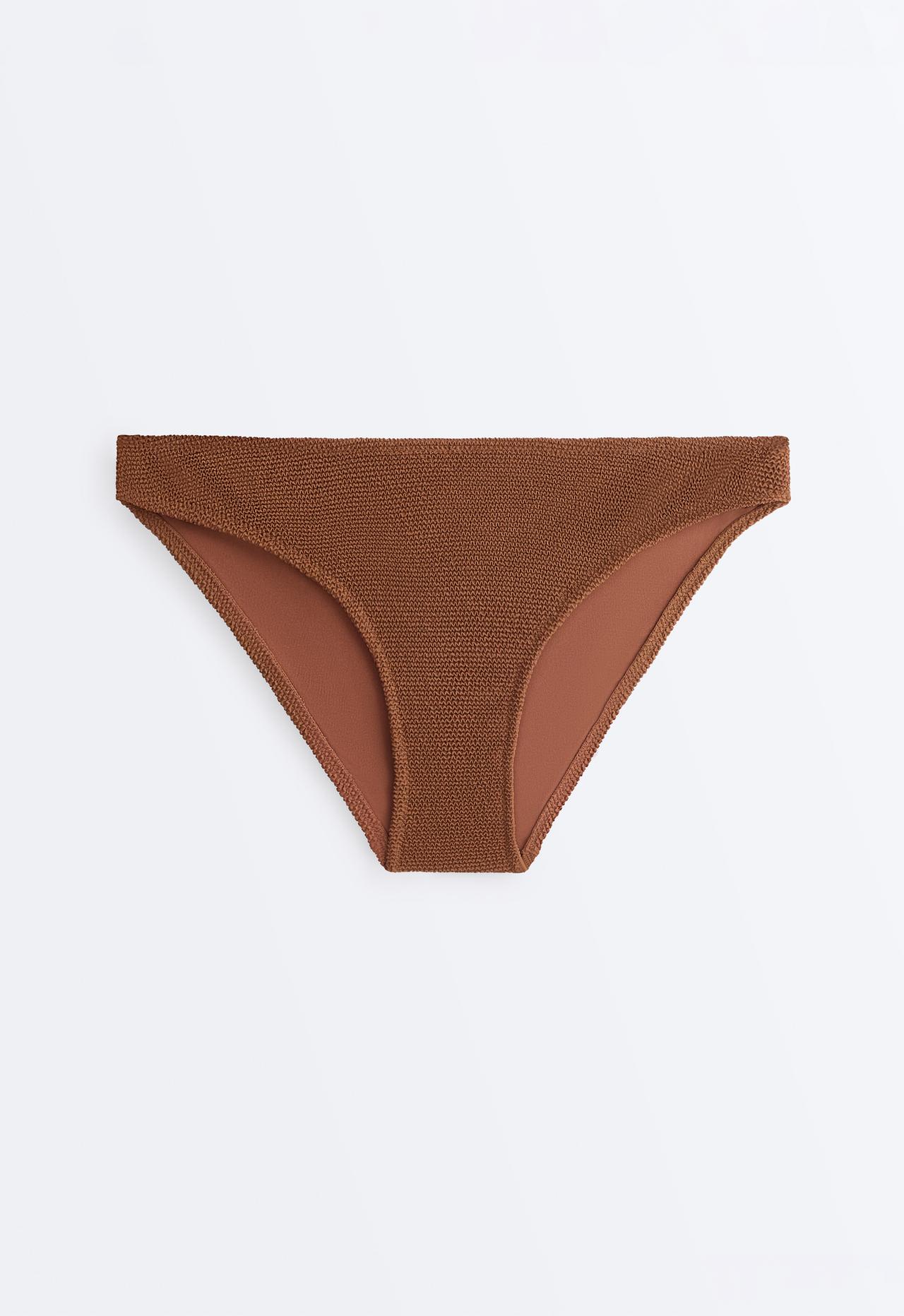 Crinkle classic bikini briefs — TOFFEE