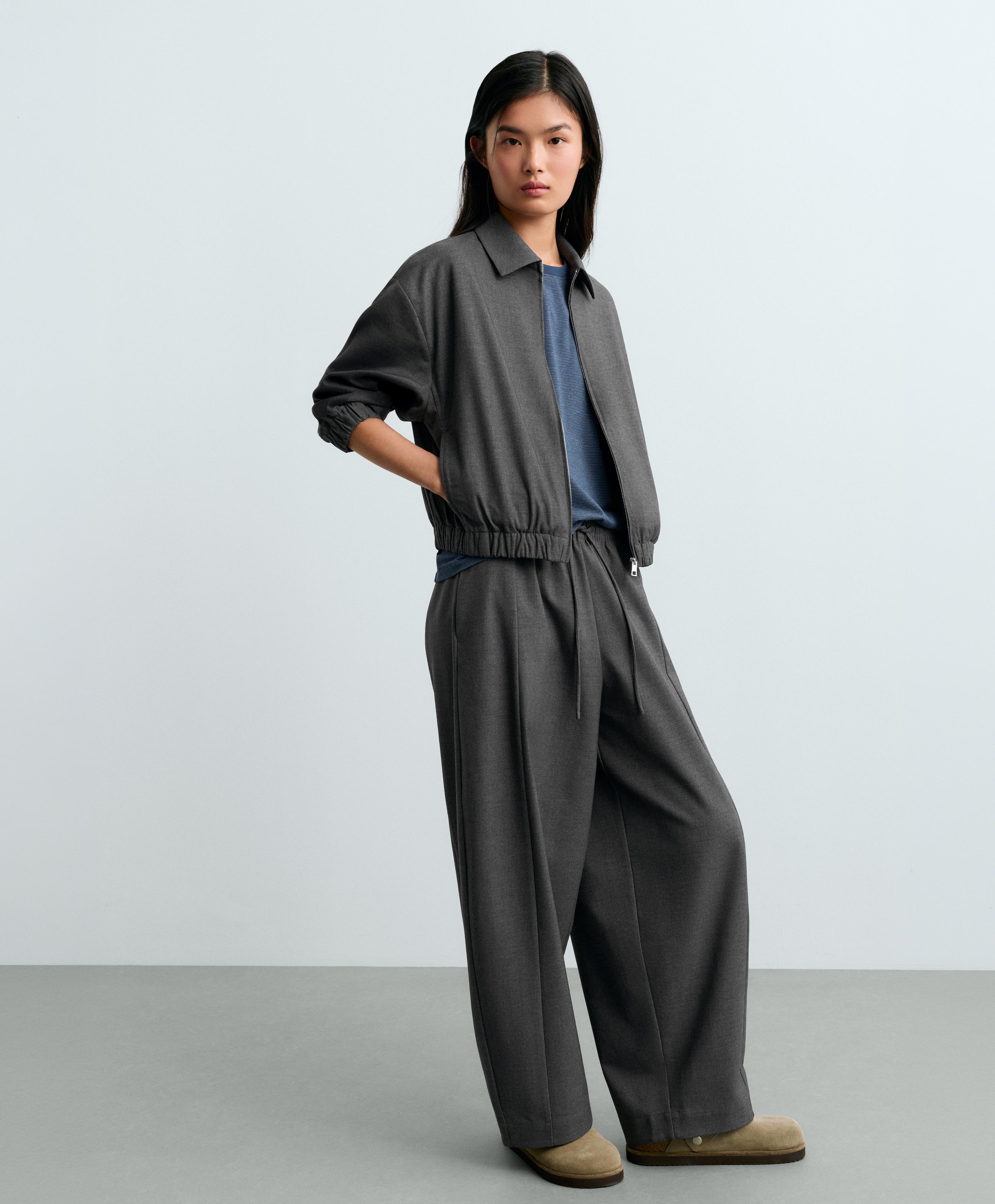13% wool balloon trousers — GREY
