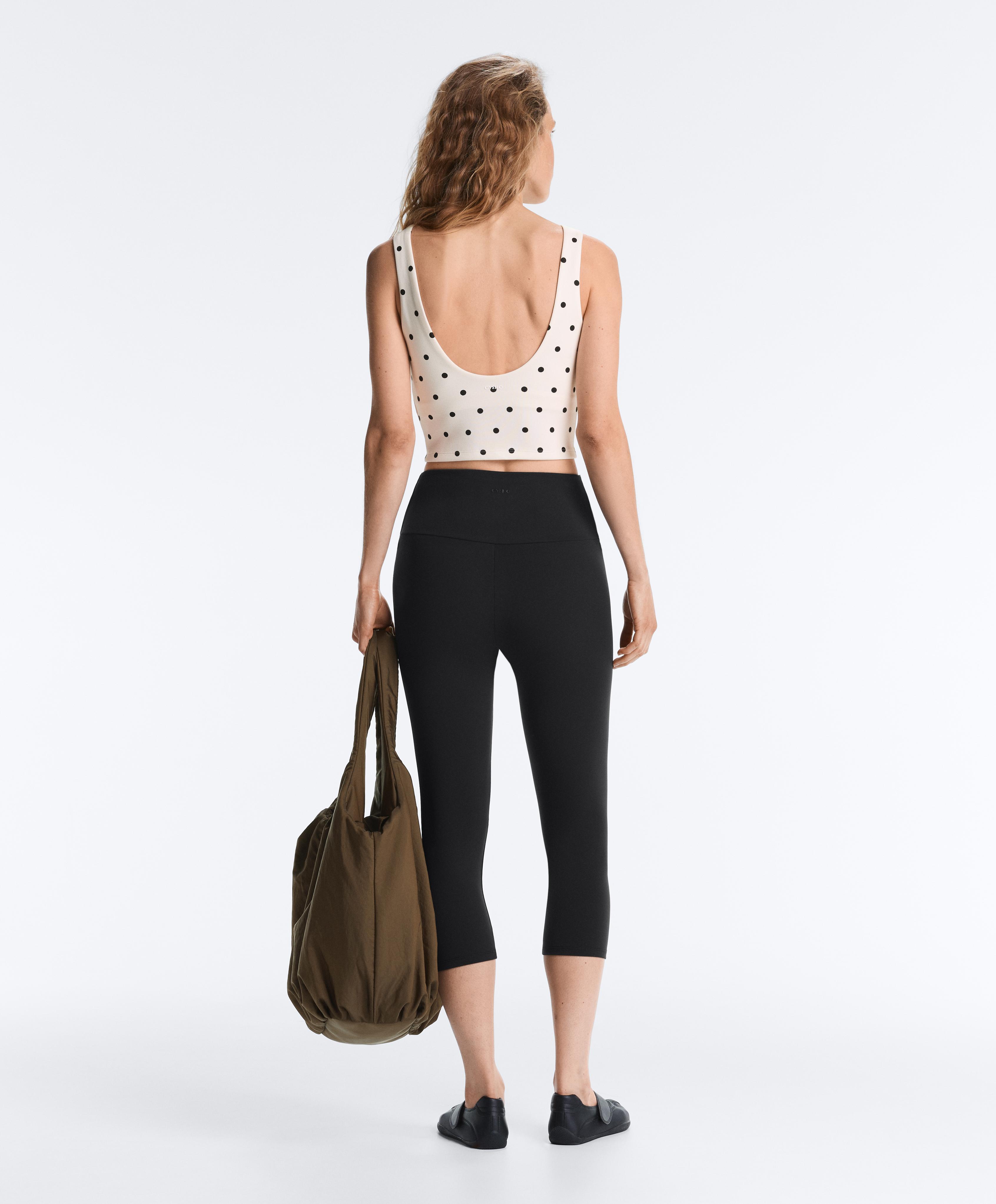Sleeveless polka dot T-shirt — PALE ECRU
