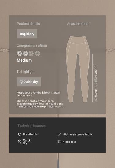 Ankle-length High rise Rapid Dry leggings with pockets — DARK MINK 2