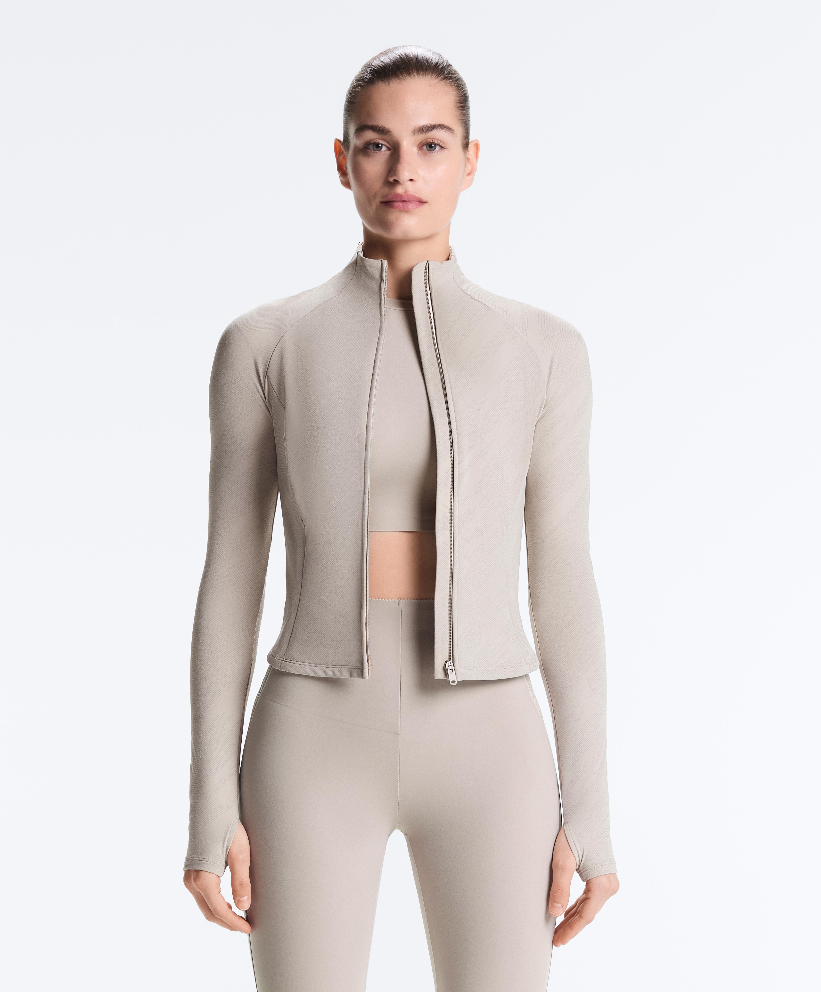 Light warm reflective technical jacket — TAUPE