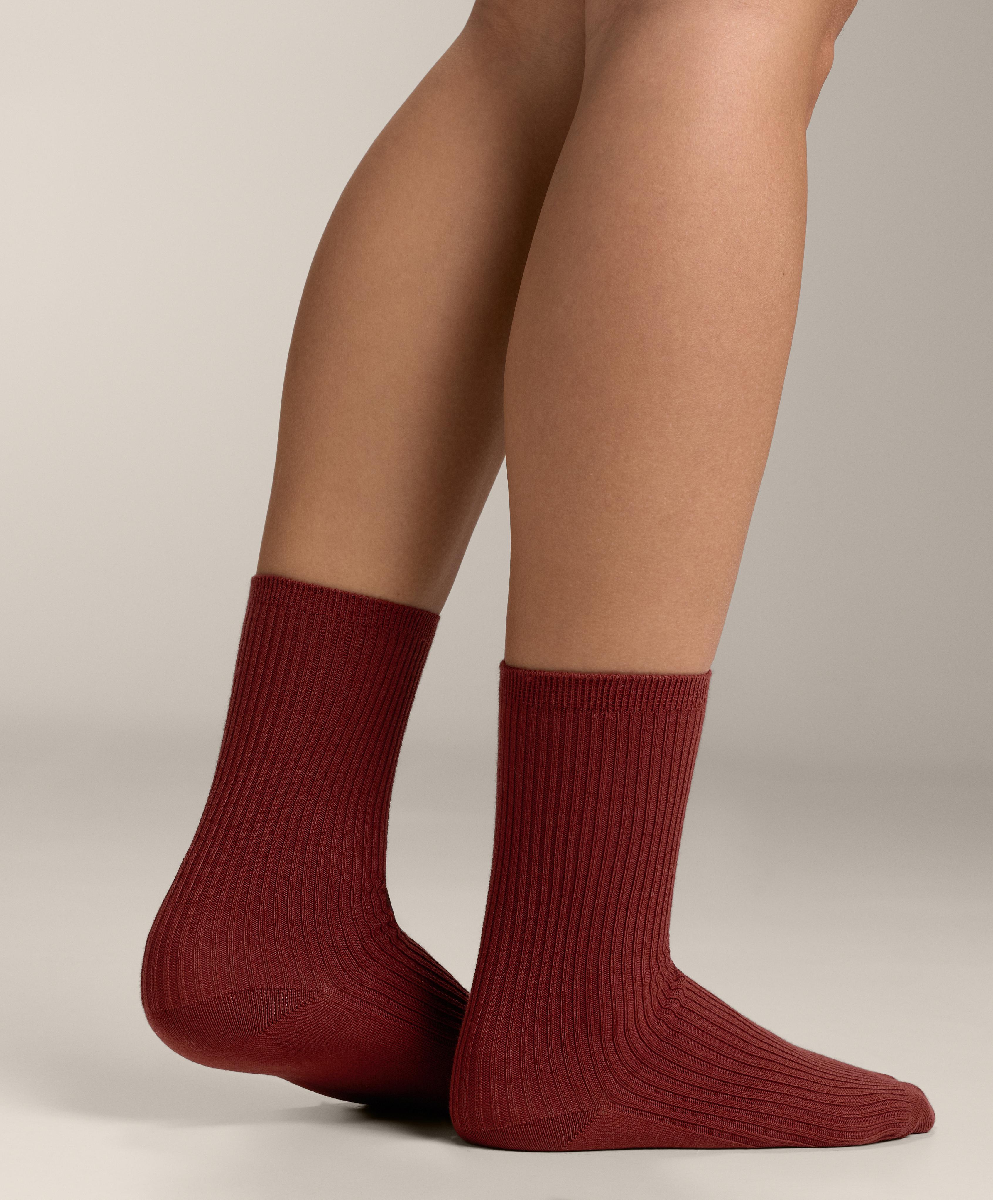 5 pairs of cotton blend classic socks — TERRACOTTA