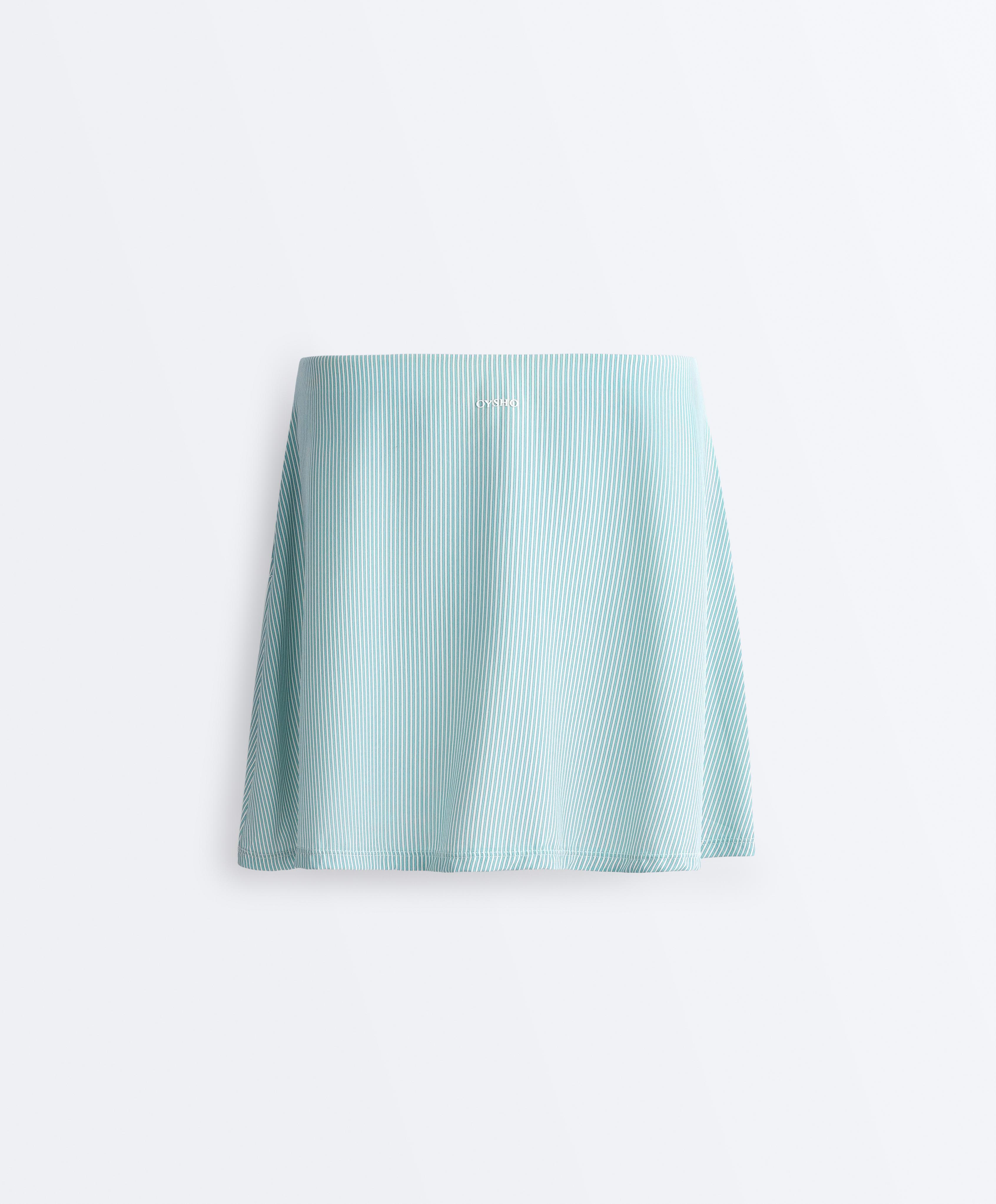High-waisted striped gathered skirt — PALE ECRU