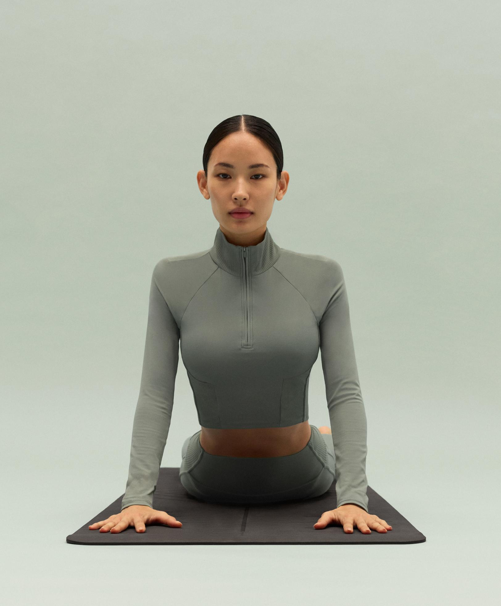 Comfortlux rib long-sleeved T-shirt — KHAKI-GREY