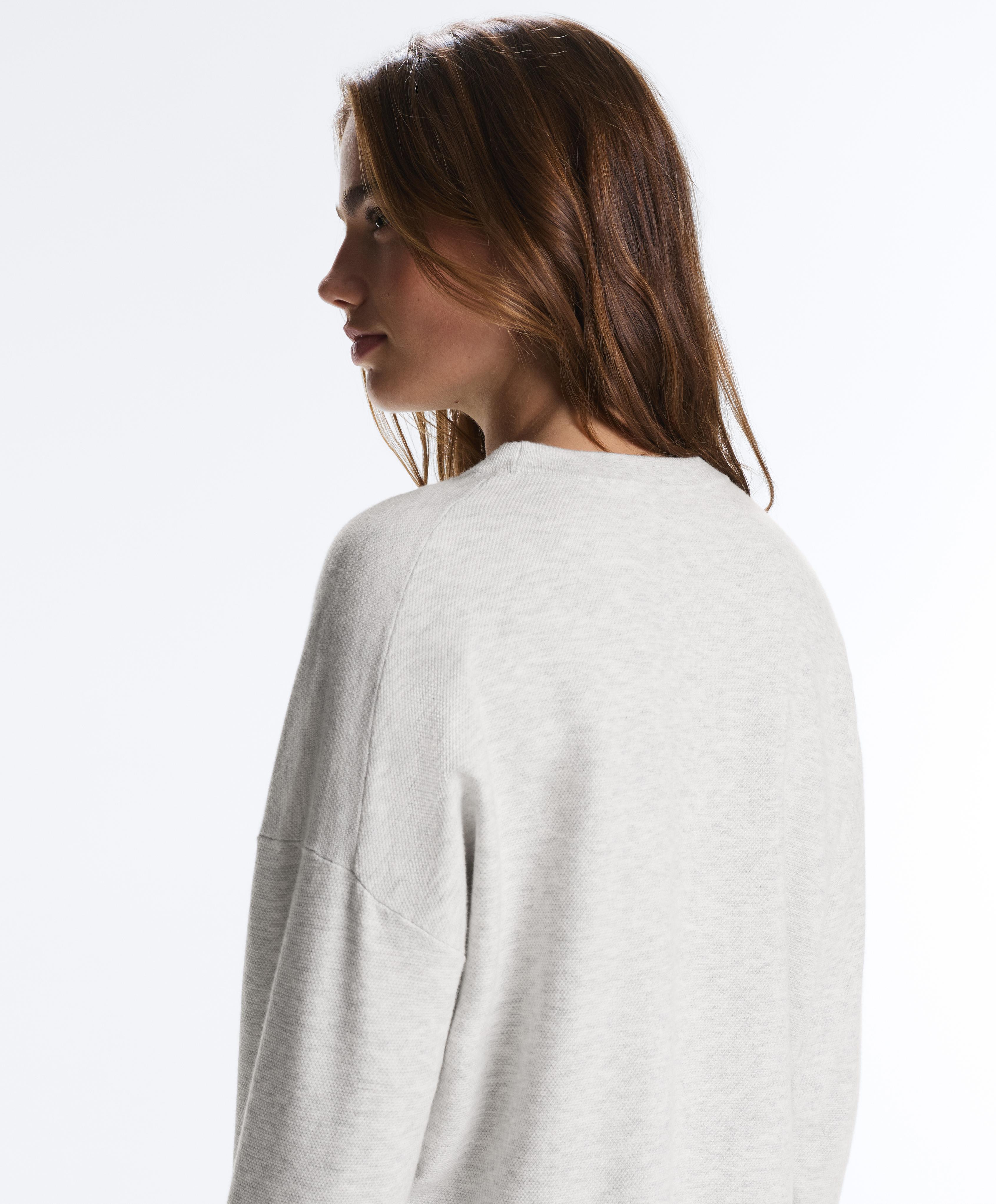 Knit crewneck jumper — PALE GREY MELANGE