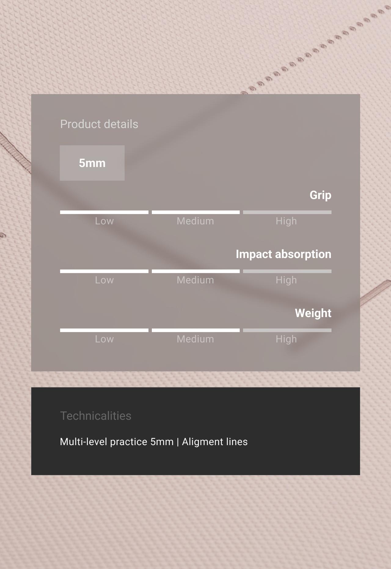 5mm yoga mat — BEIGE-PINK