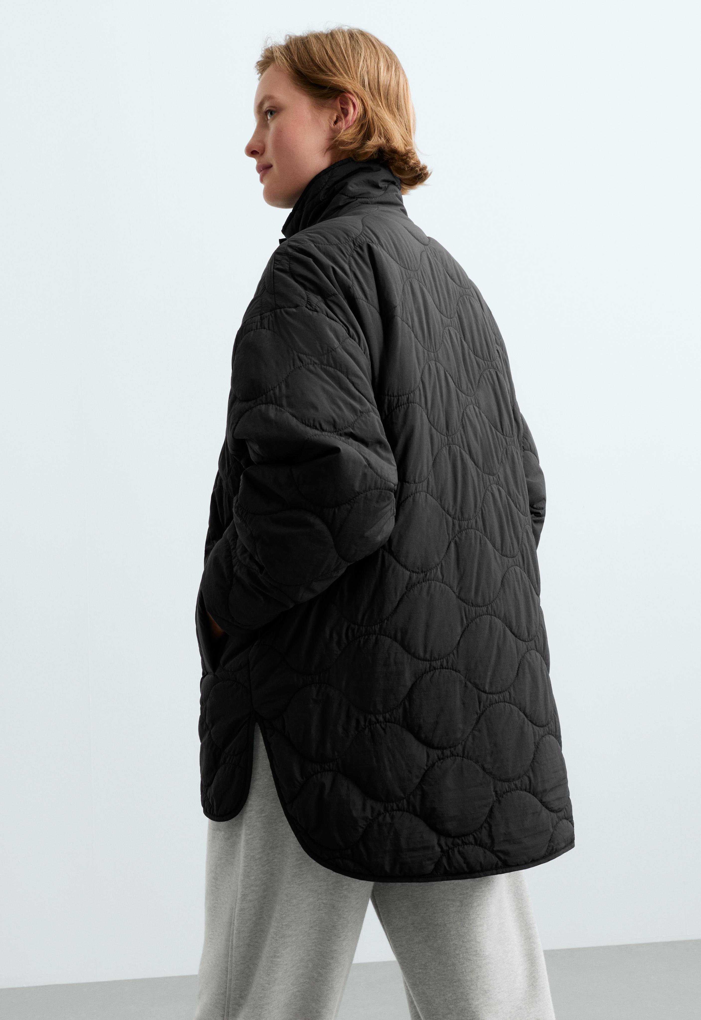 FELLEX® AEROGEL water-repellent padded midi jacket — BLACK