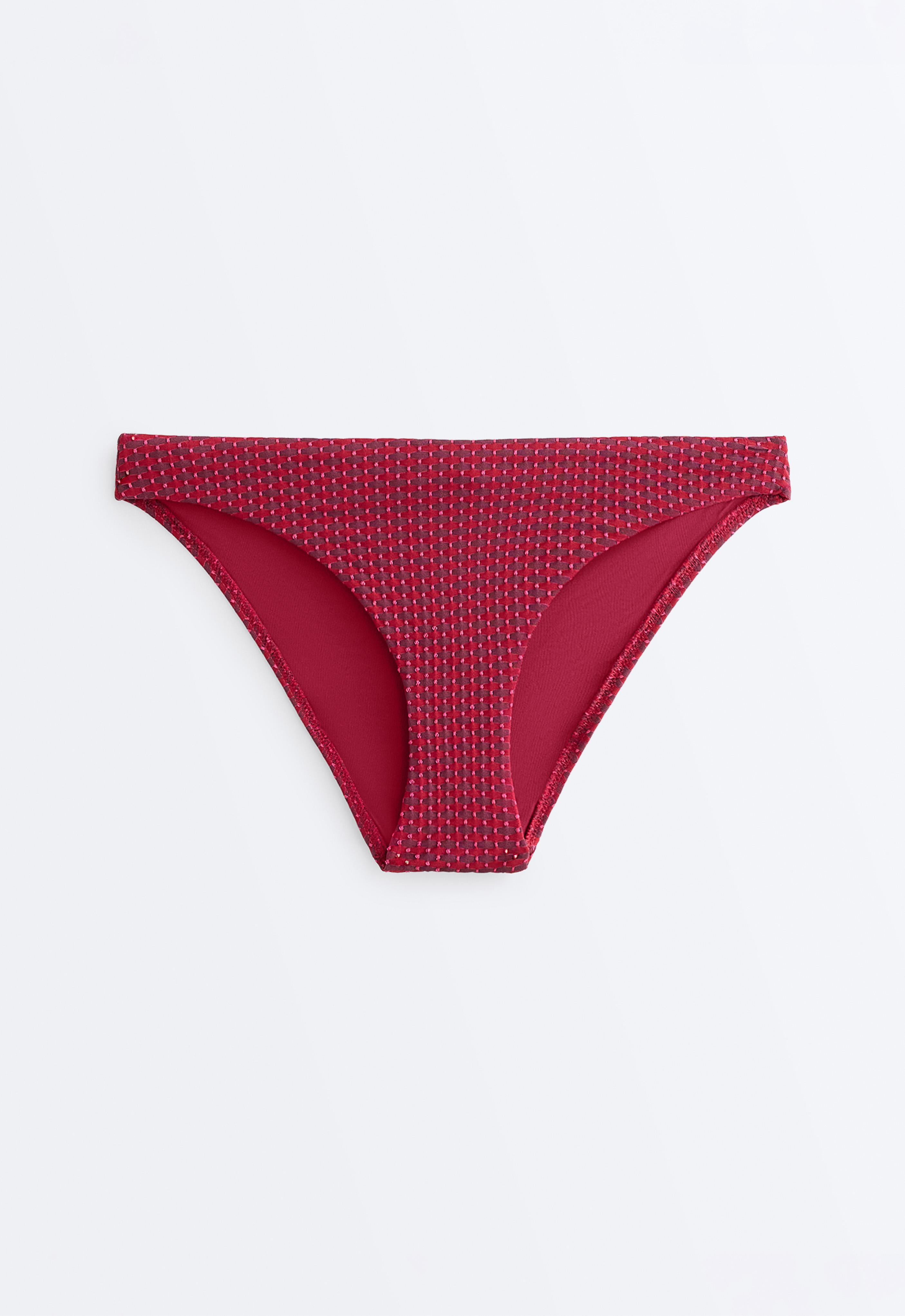 Geometric jacquard classic bikini briefs — FUCHSIA