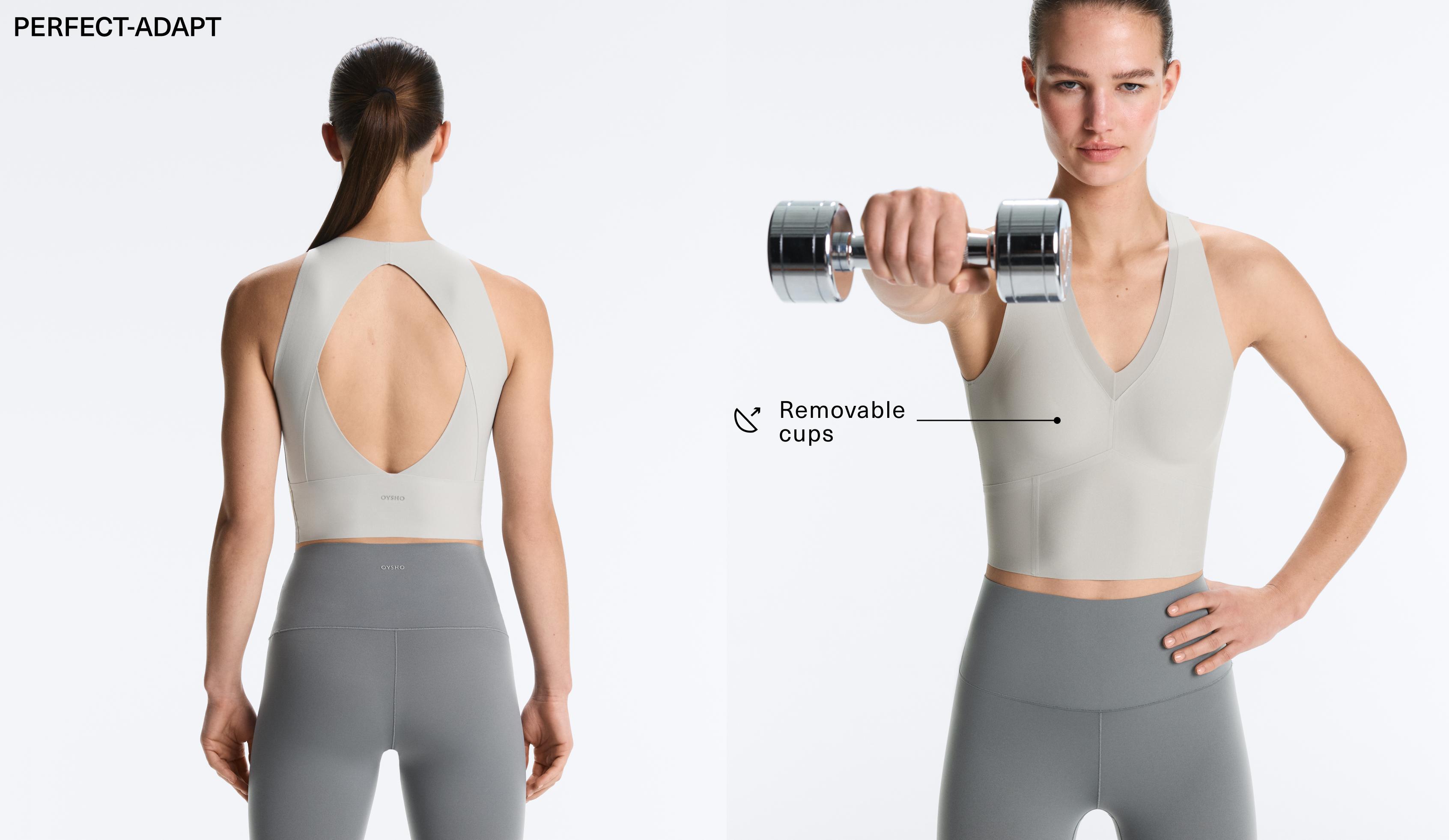 Perfect-adapt strap tank top — PALE GREY-BLUE