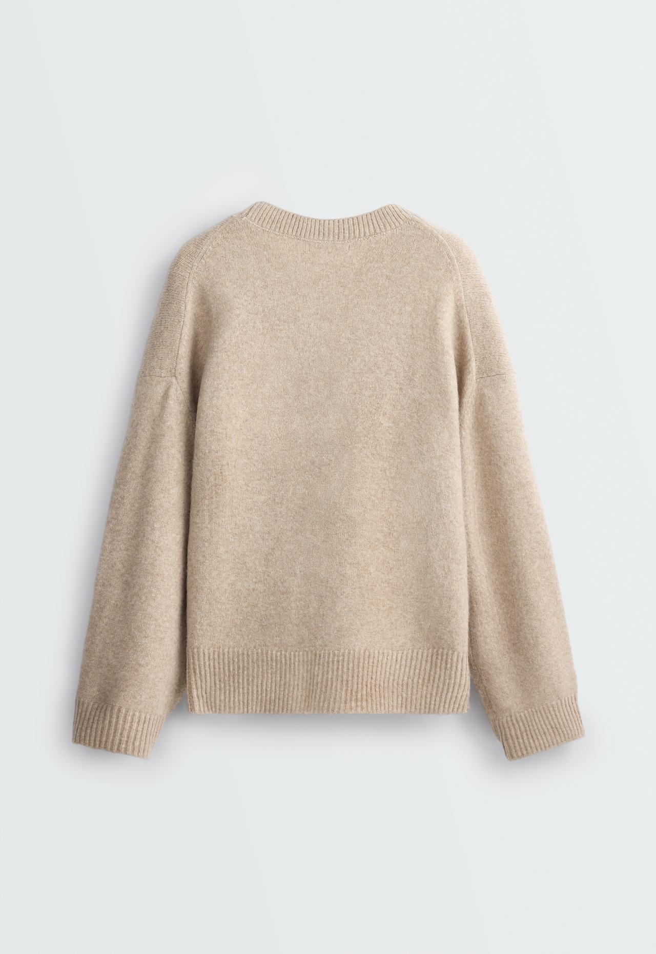 Knit round-neck jumper — MINK MELANGE