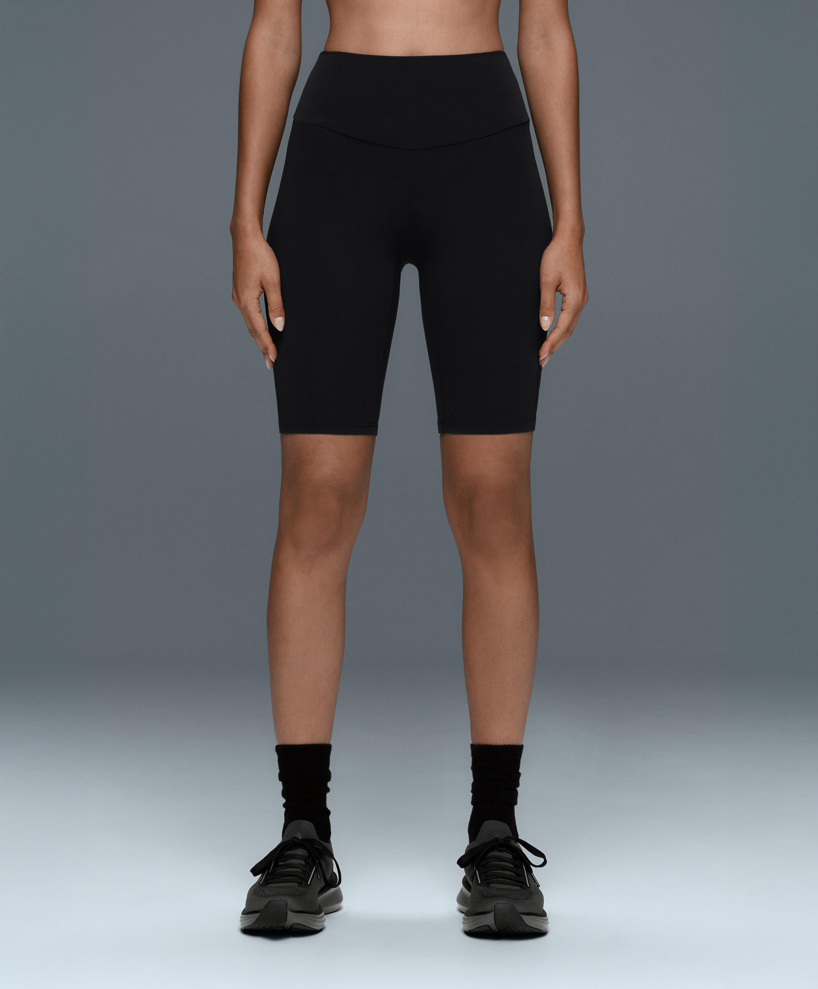 Comfortlux high-waisted 25cm biker leggings — BLACK
