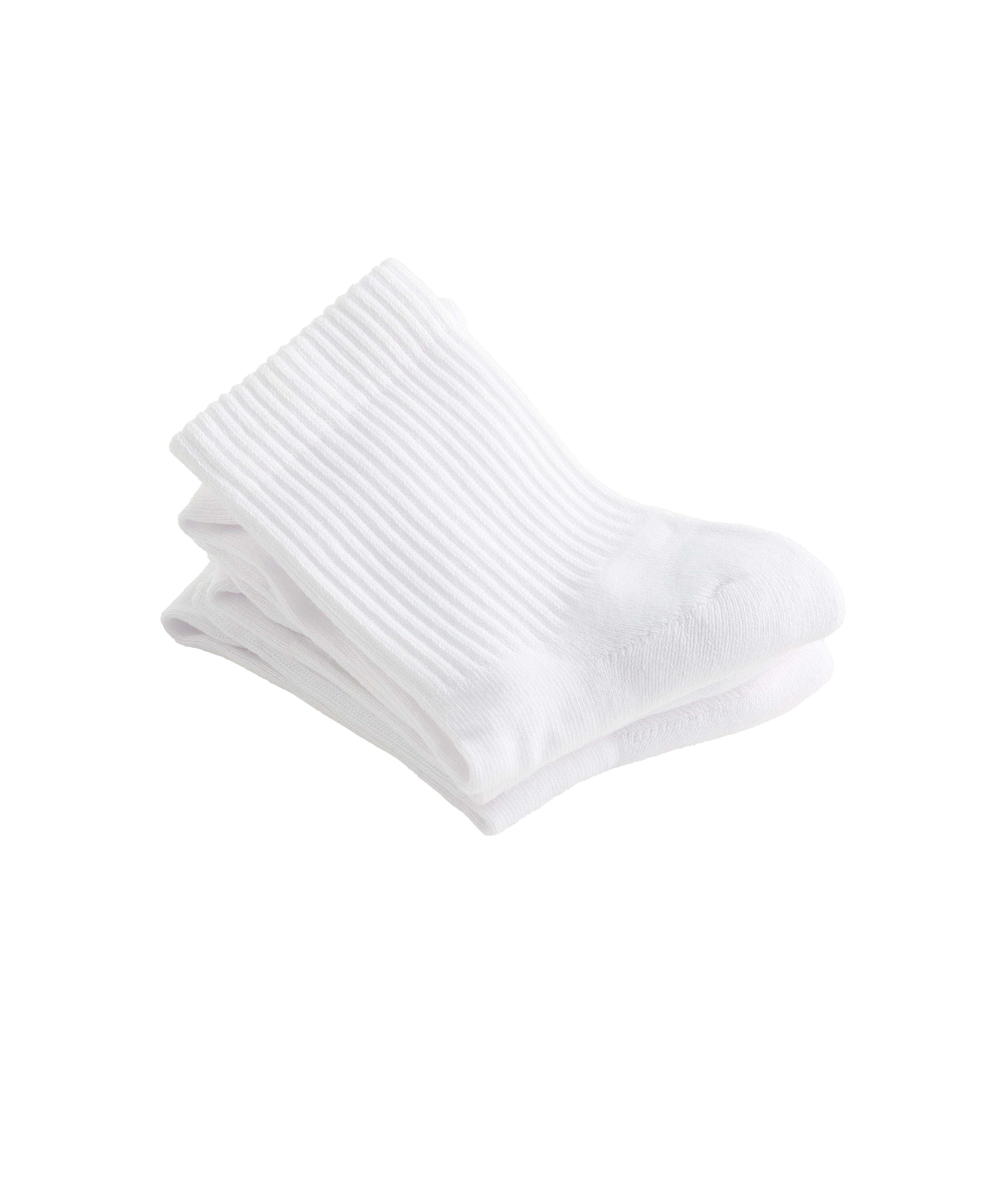 3 pairs of cotton blend quarter sports socks — WHITE