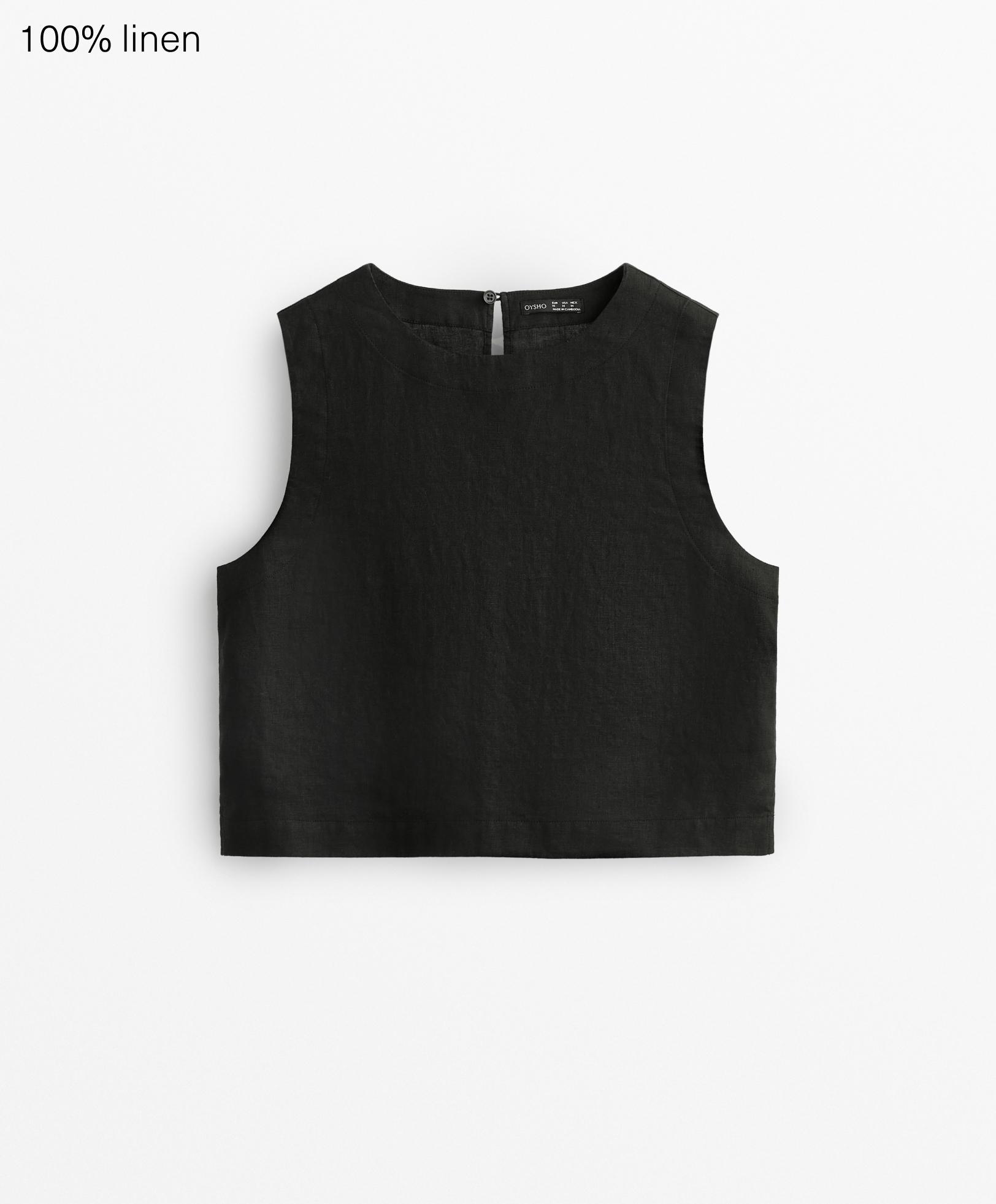 100% linen sleeveless top - Sale
