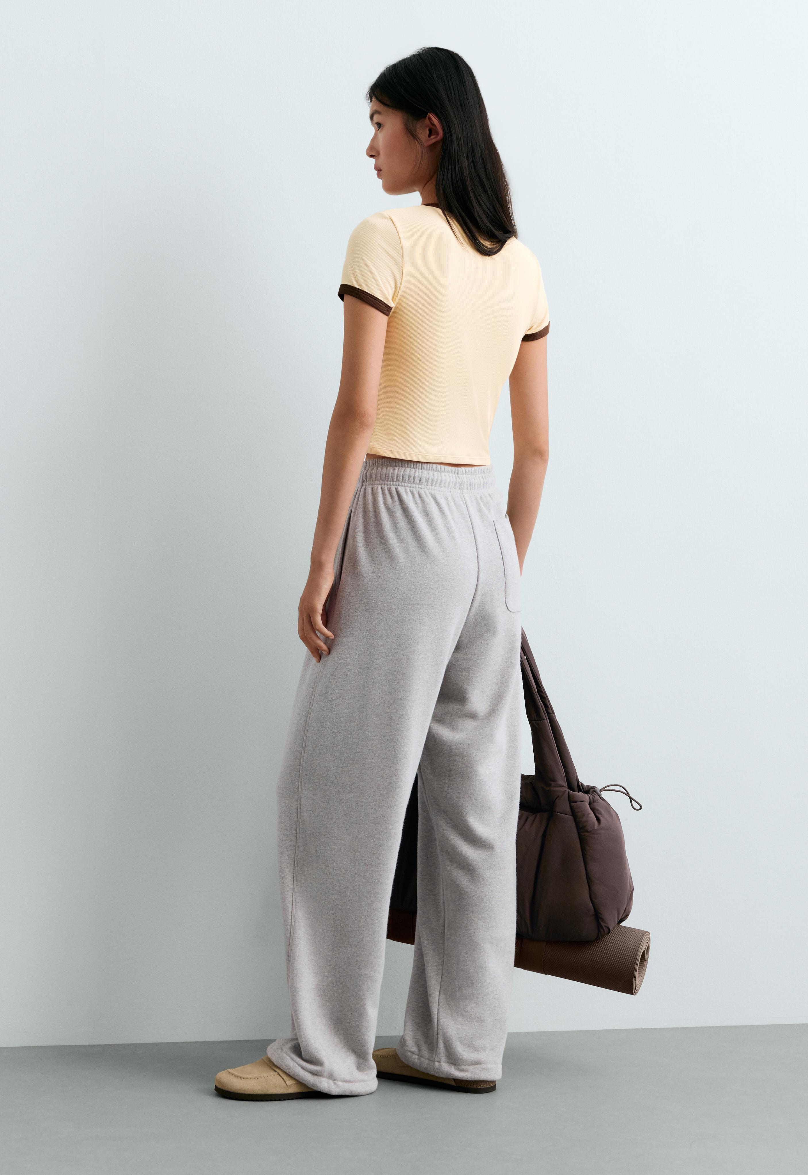 Contrast rib modal blend short-sleeved tank top — BUTTER YELLOW