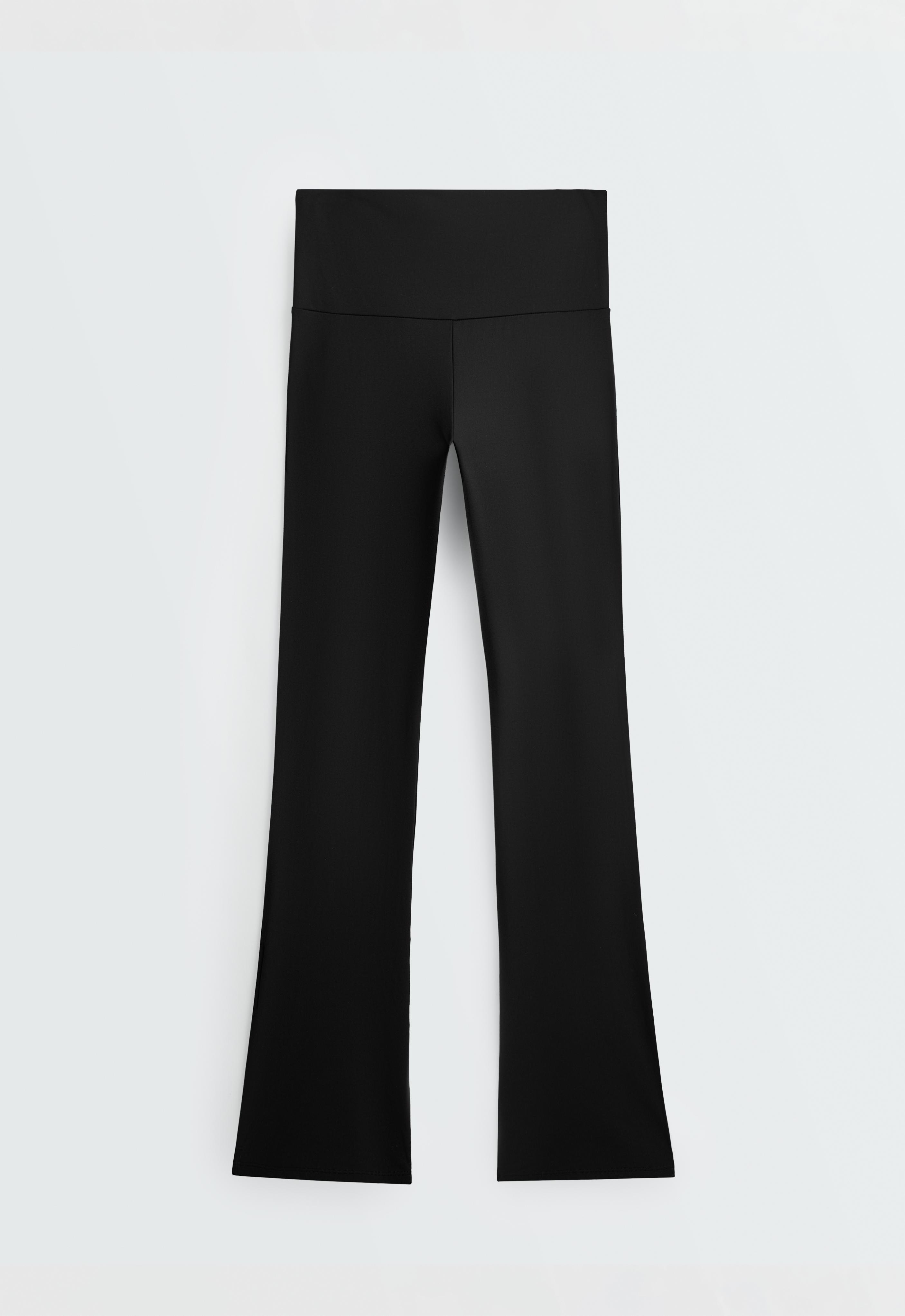 Super high rise Comfortlux flare trousers — BLACK