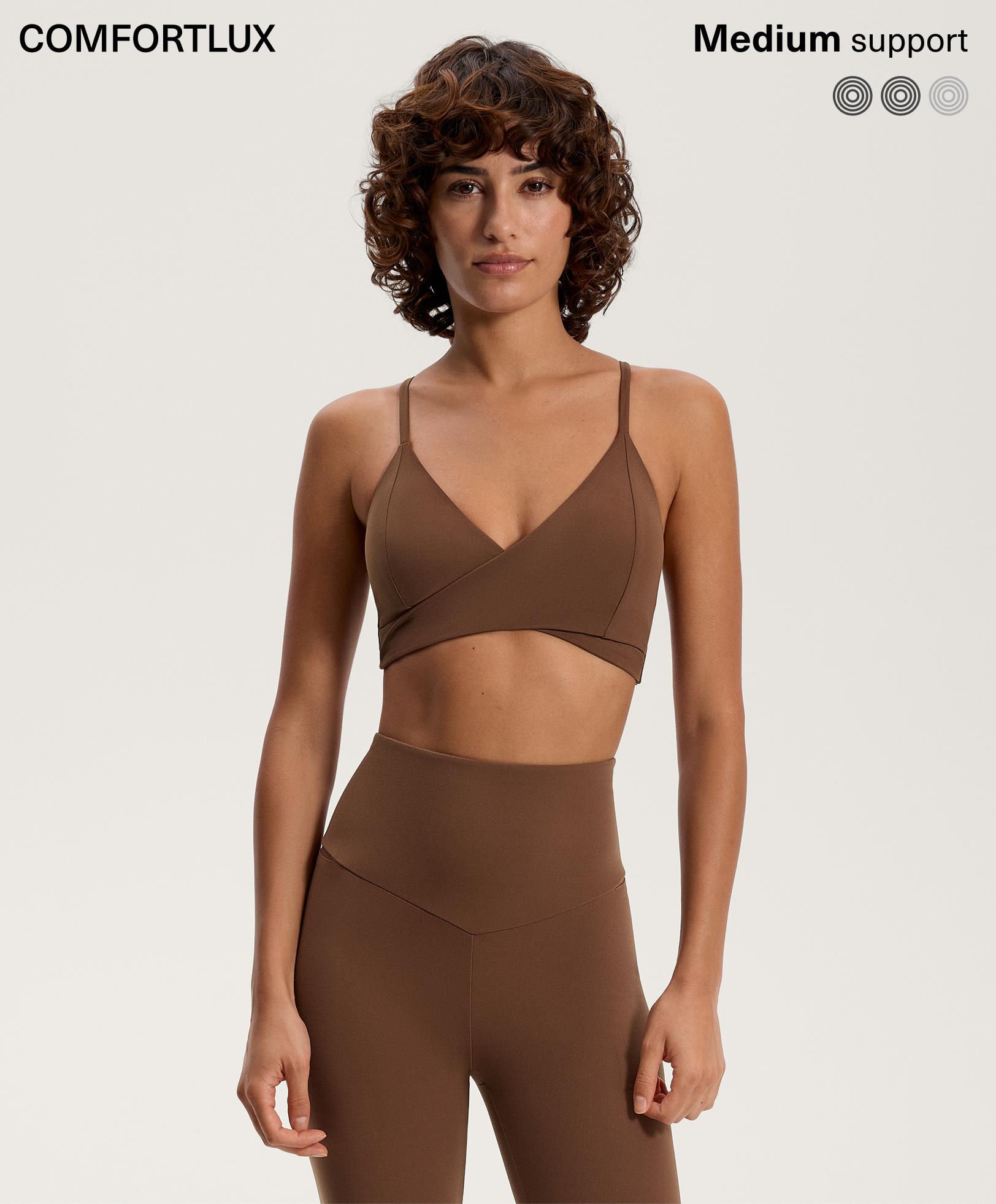 Comfortlux Crossover Medium Support Sports Bra with Cups