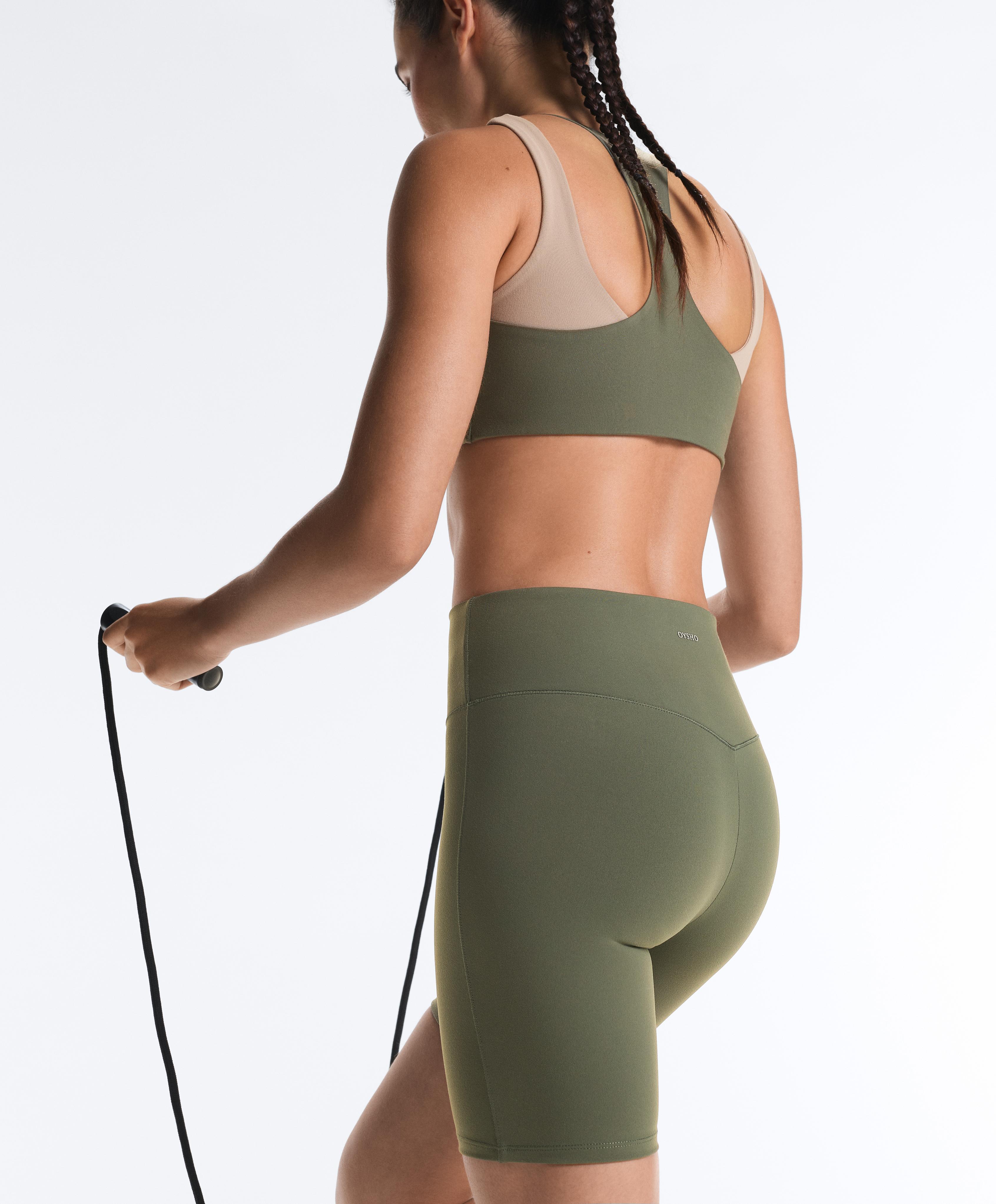 Evermove high-rise 20cm cycle leggings — KHAKI