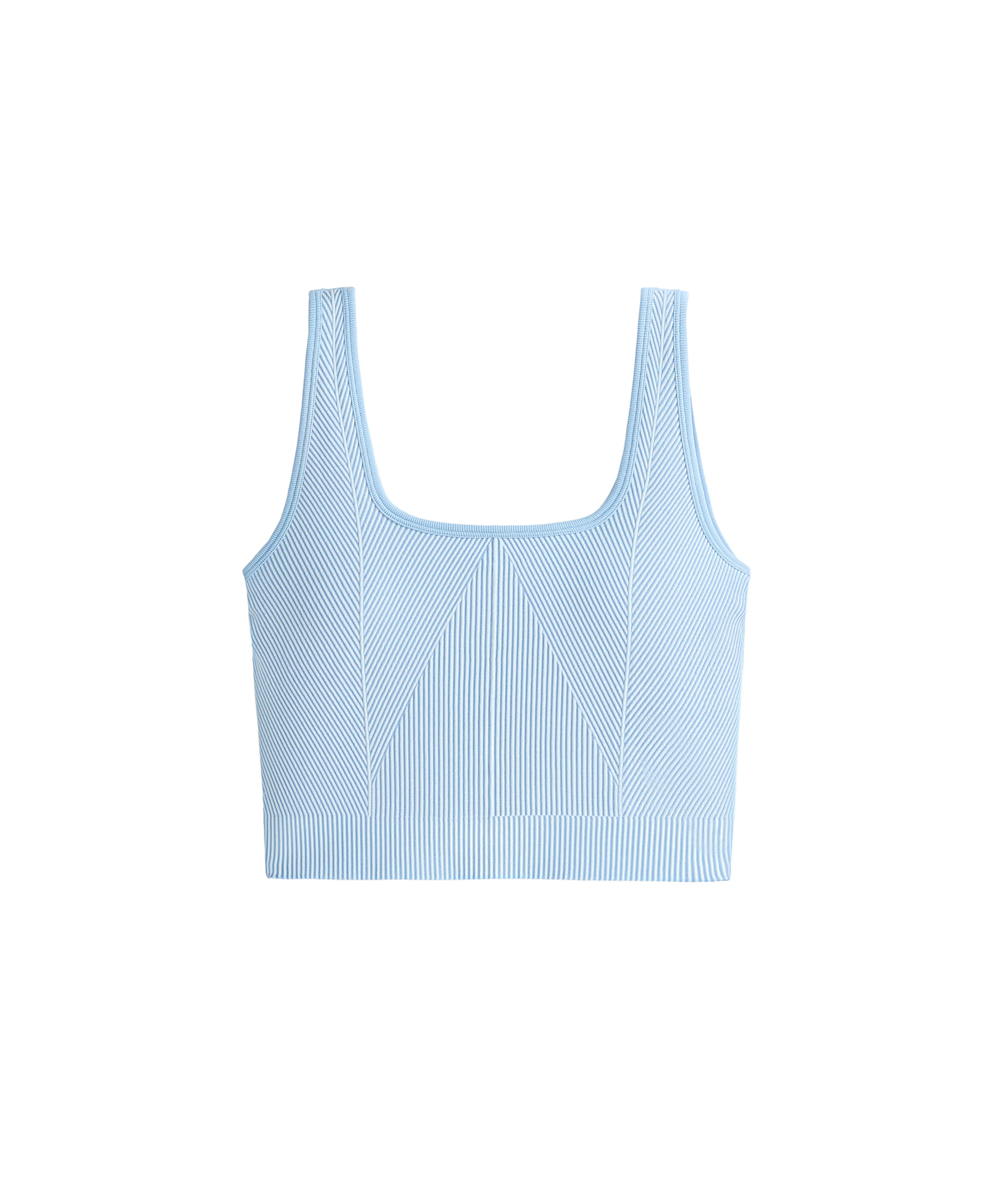 Seamless square neck tank top — PALE BLUE