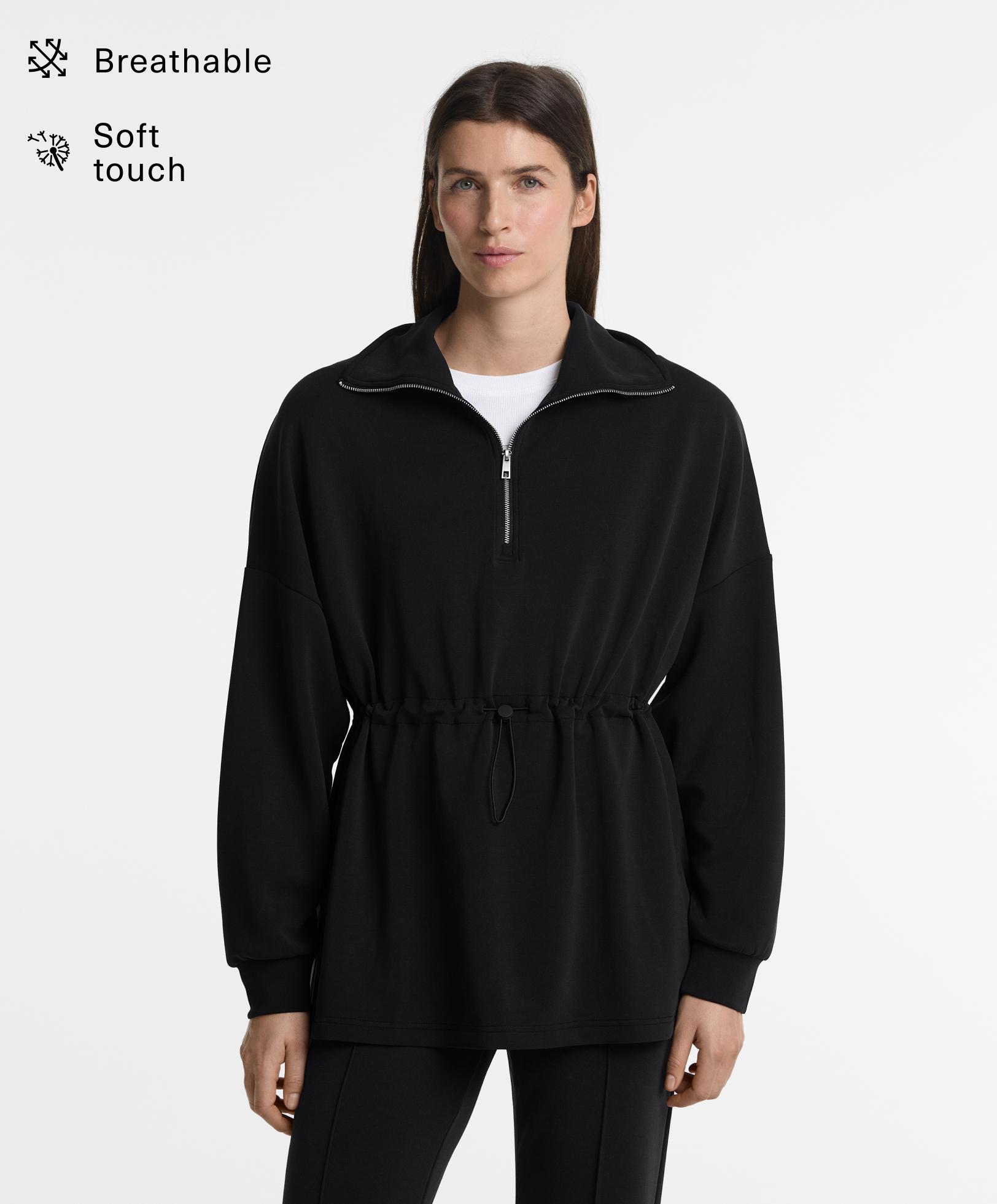 Half-zip sweatshirt with modal