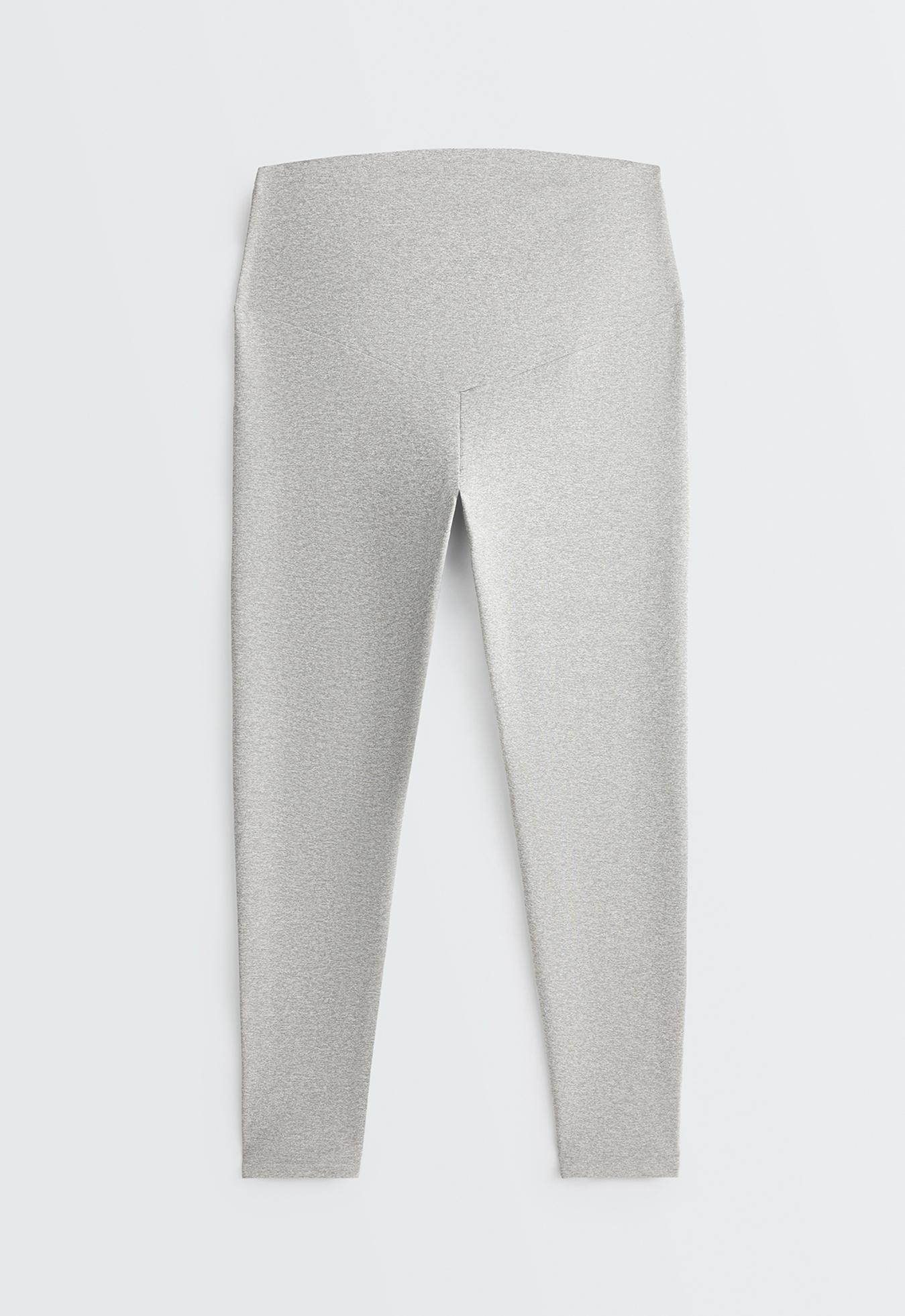 Comfortlux 65cm heathered maternity leggings — PALE GREY