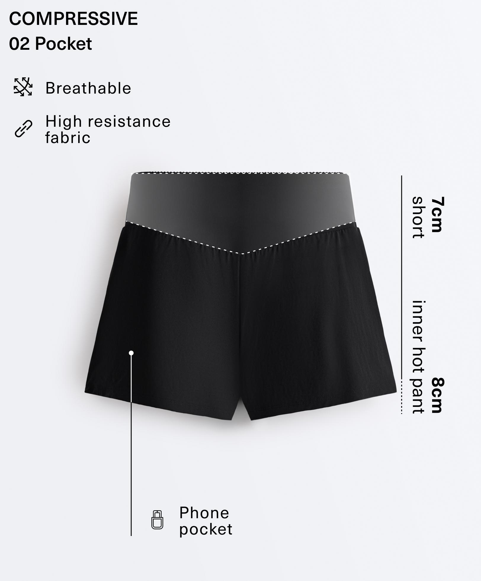 Compressive 10cm 2-in-1 shorts with pocket